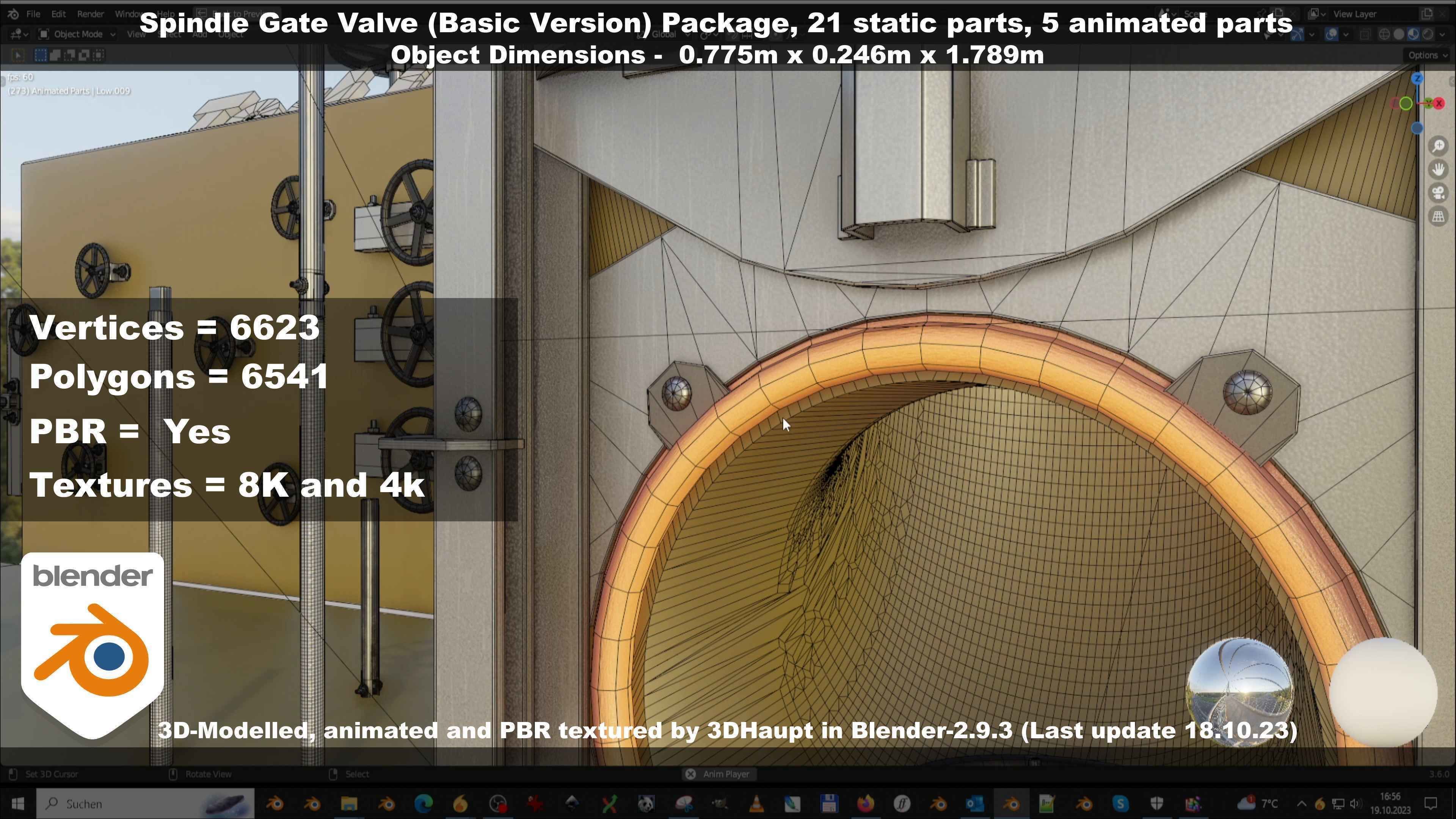 Spindle Gate Valve - Basic Version - Package Low-poly 3D model_67