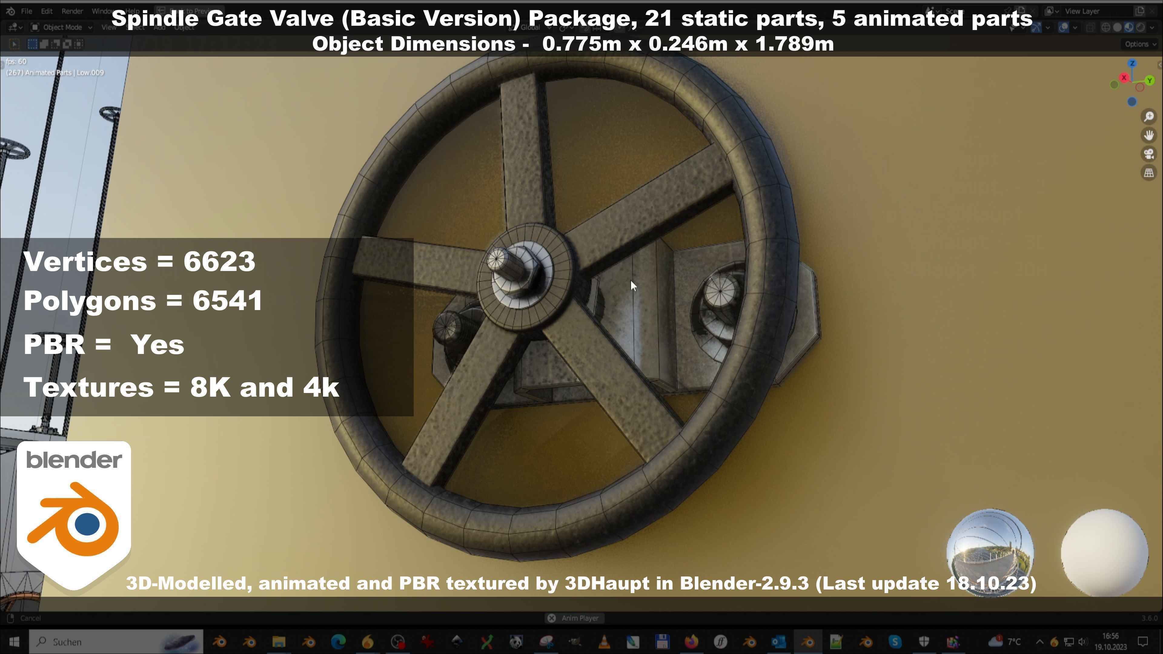 Spindle Gate Valve - Basic Version - Package Low-poly 3D model_68