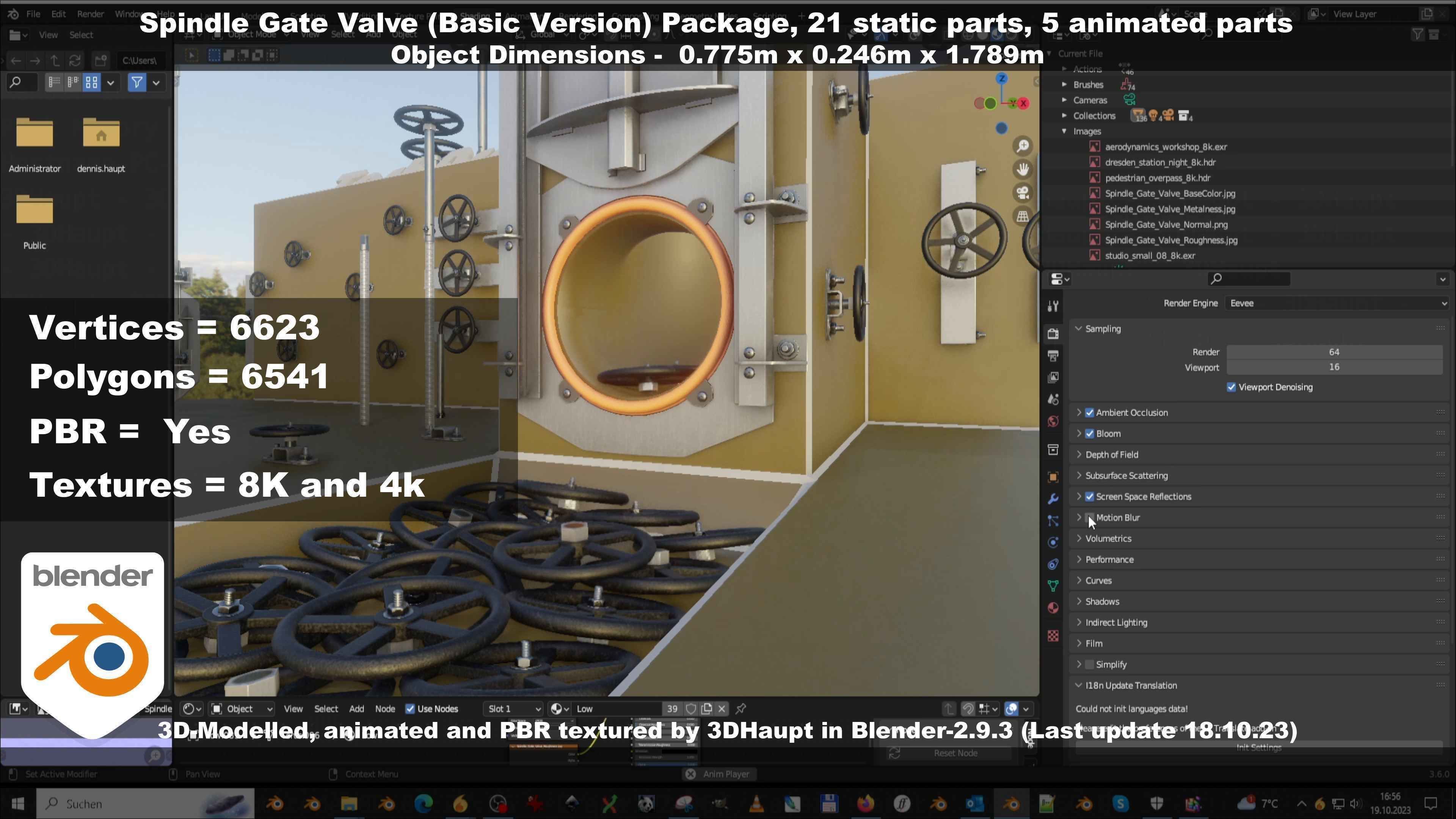 Spindle Gate Valve - Basic Version - Package Low-poly 3D model_103