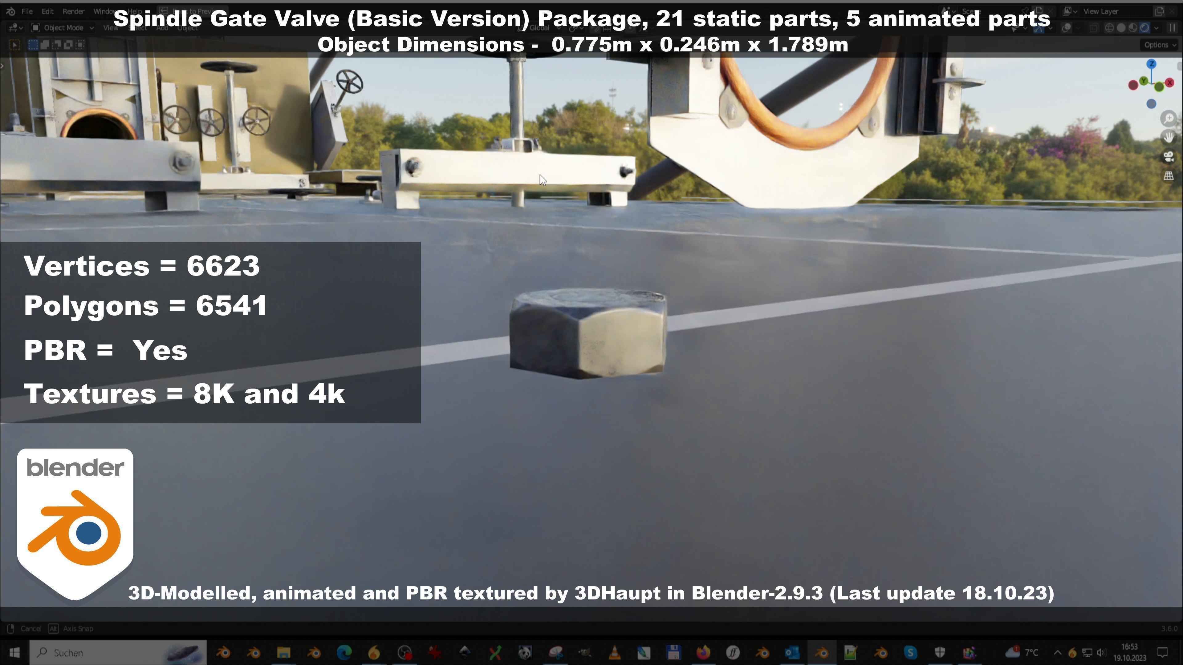 Spindle Gate Valve - Basic Version - Package Low-poly 3D model_81