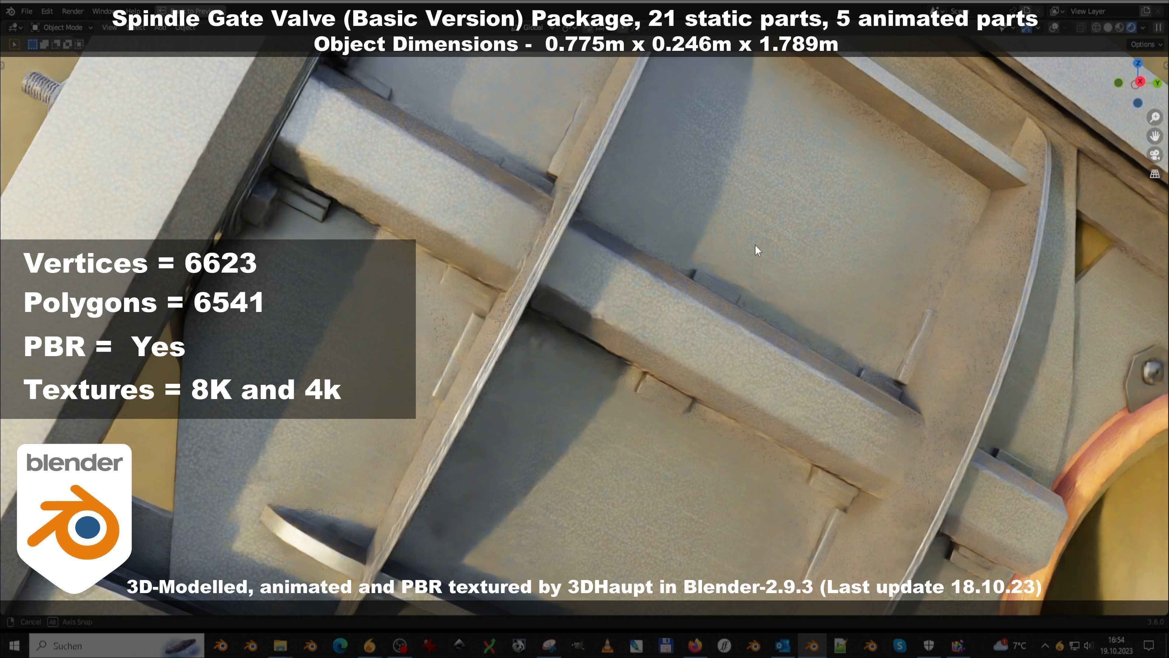 Spindle Gate Valve - Basic Version - Package Low-poly 3D model_91