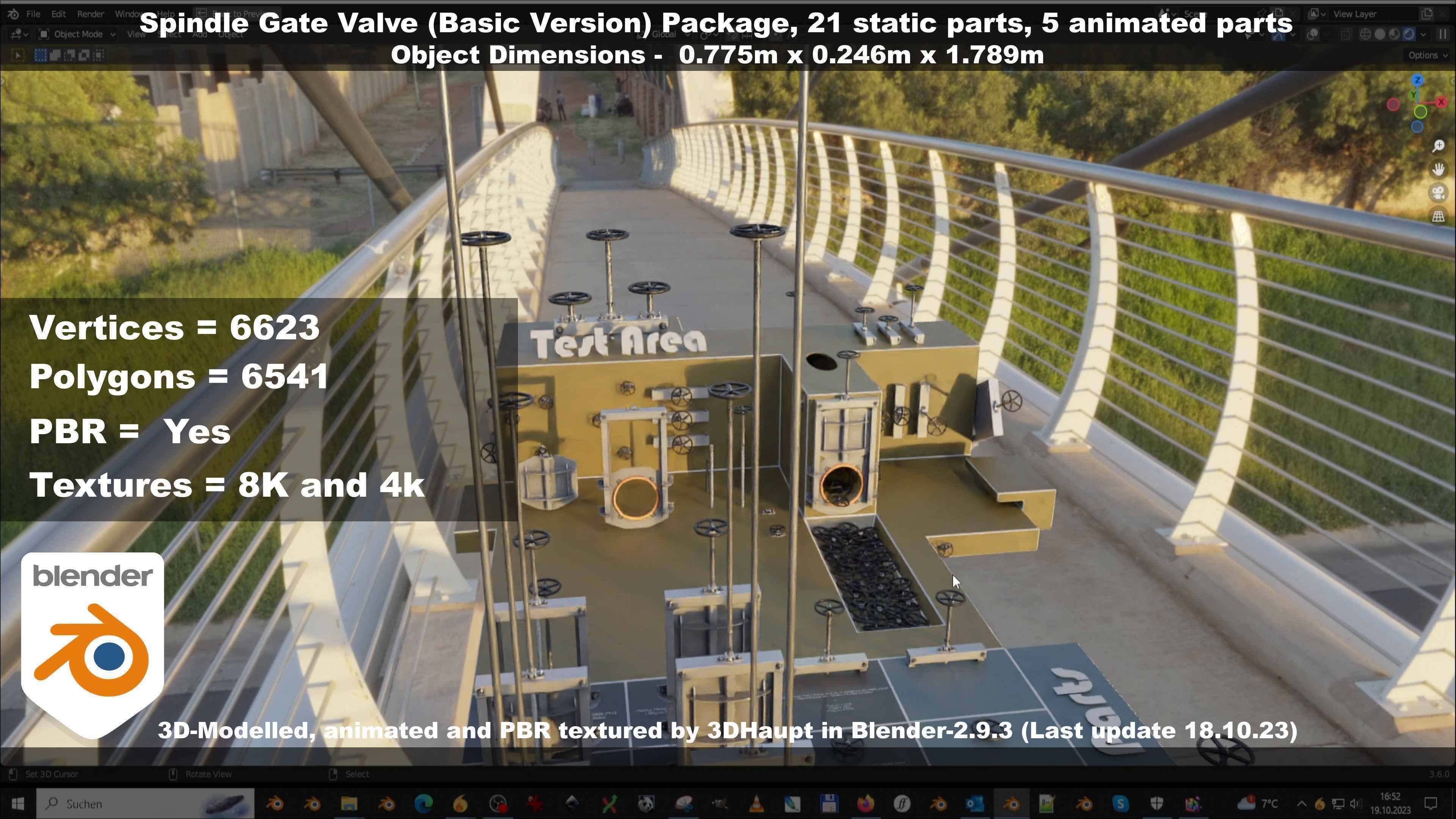 Spindle Gate Valve - Basic Version - Package Low-poly 3D model_79
