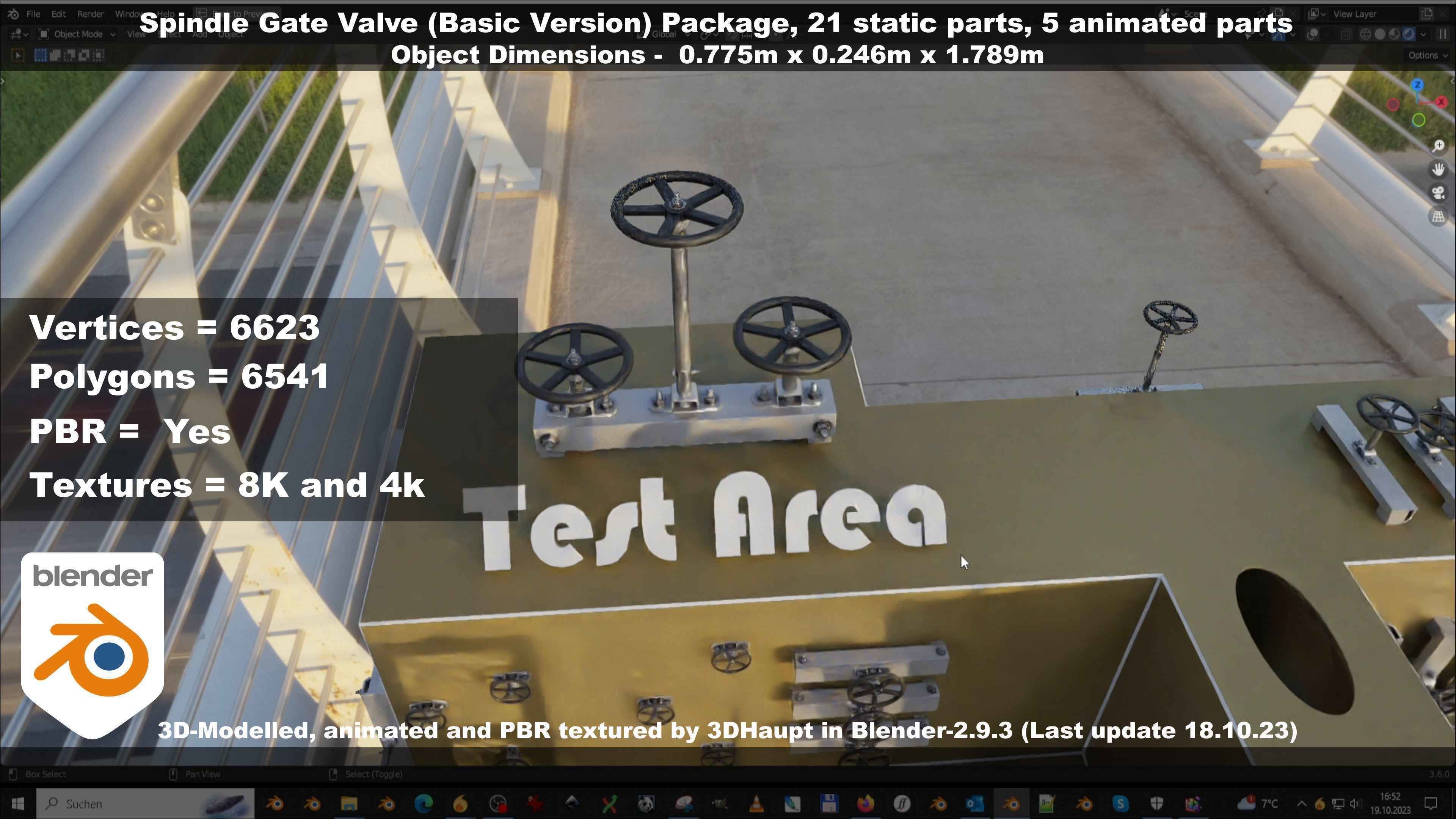 Spindle Gate Valve - Basic Version - Package Low-poly 3D model_75