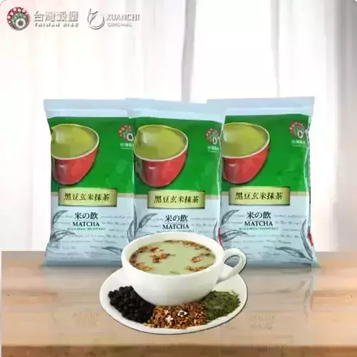 black bean brown rice matcha milk tea