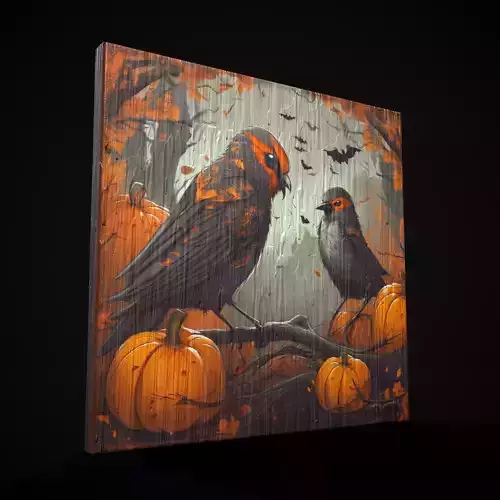 Halloween Bird Painting Version One
