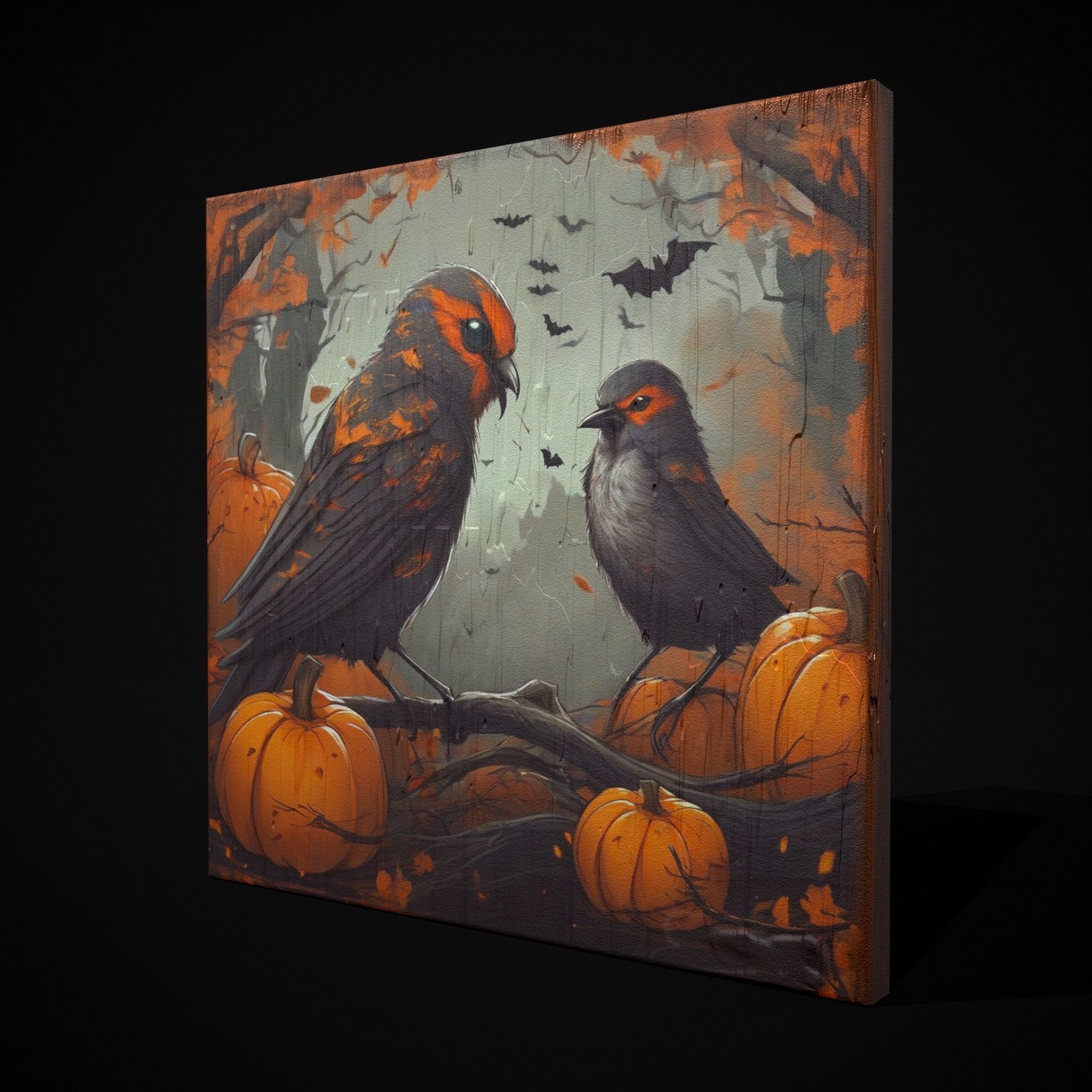 Halloween Bird Painting Version One Low-poly 3D model_4