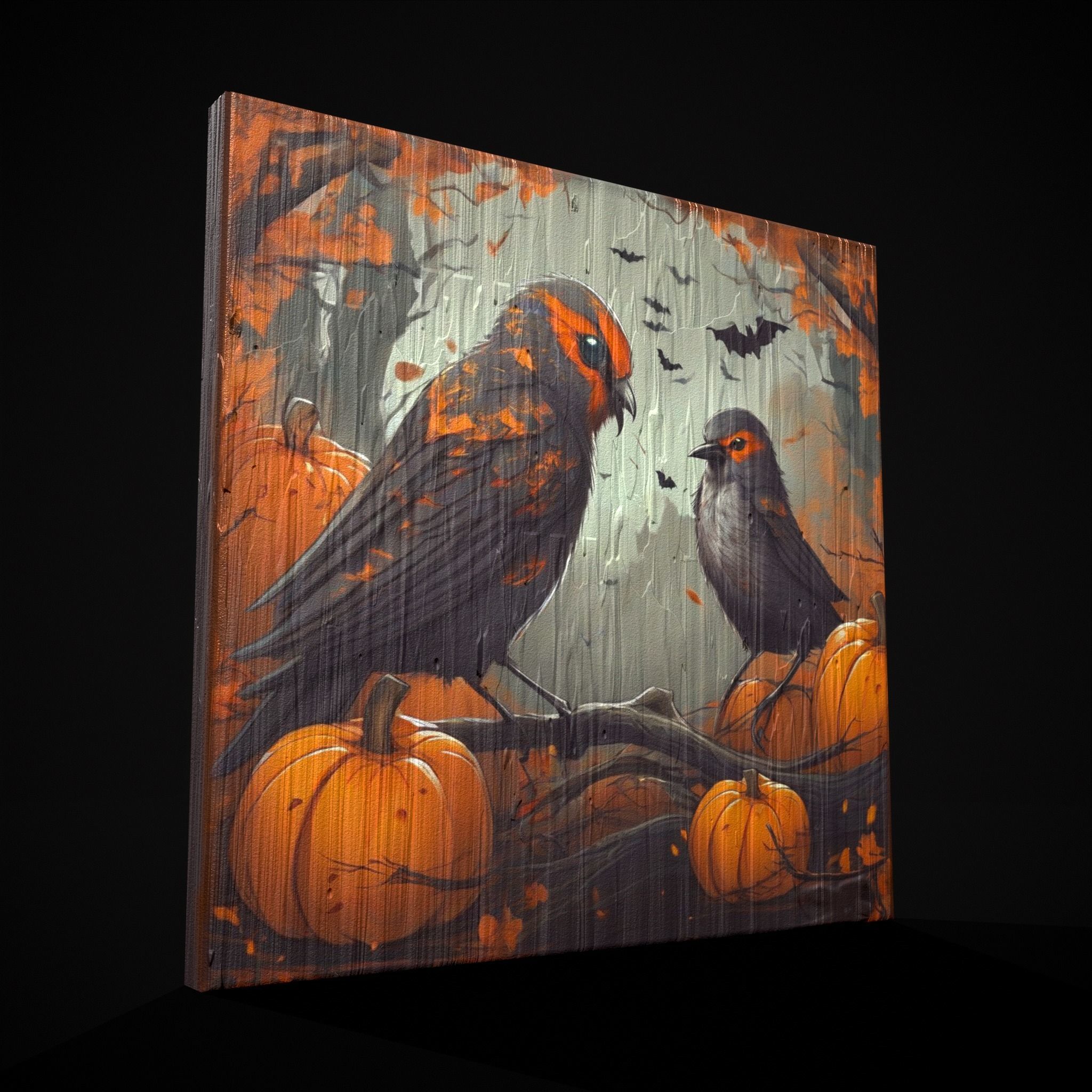 Halloween Bird Painting Version One Low-poly 3D model_11