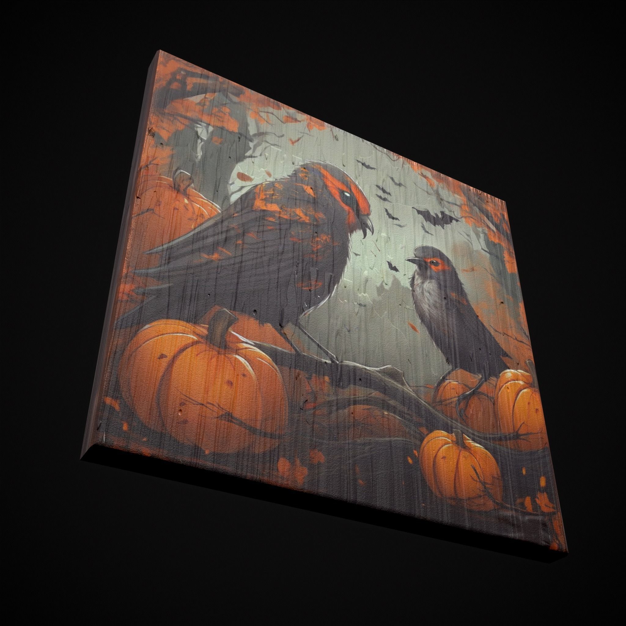 Halloween Bird Painting Version One Low-poly 3D model_6