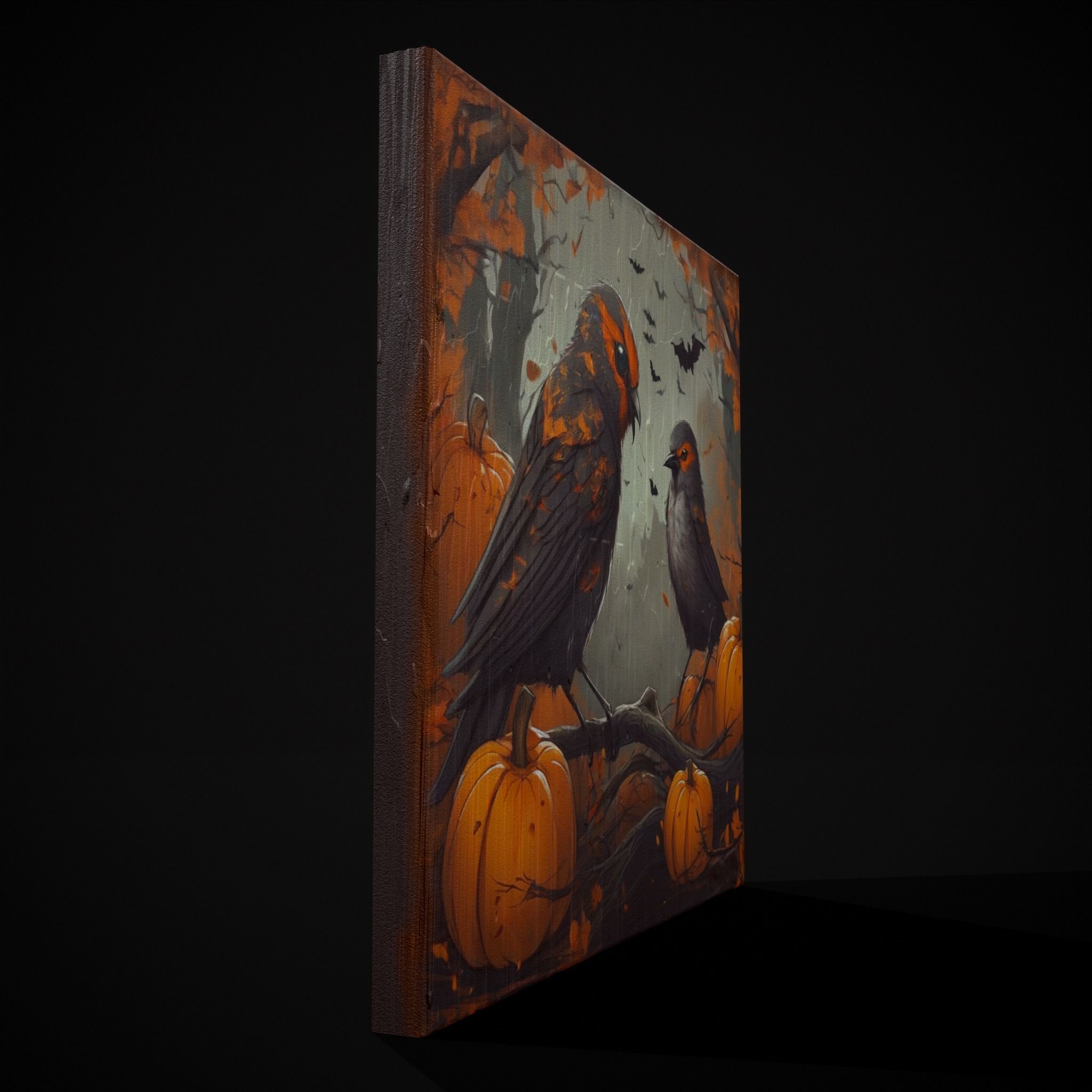 Halloween Bird Painting Version One Low-poly 3D model_9