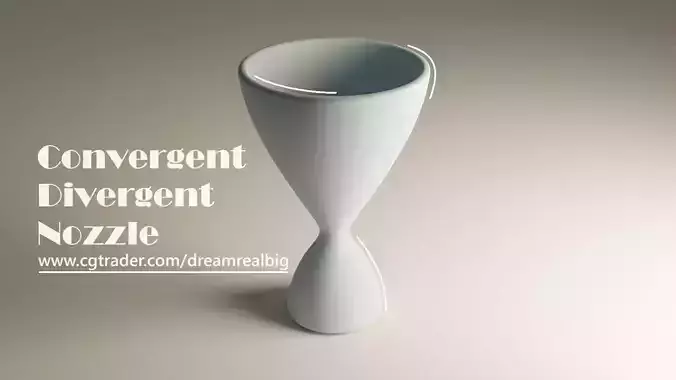 Precision-engineered Convergent-Divergent Nozzle Model Low-poly 3D model