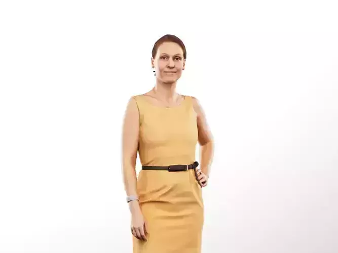 Bente 14139 - Standing Elegant Woman Yellow Dress