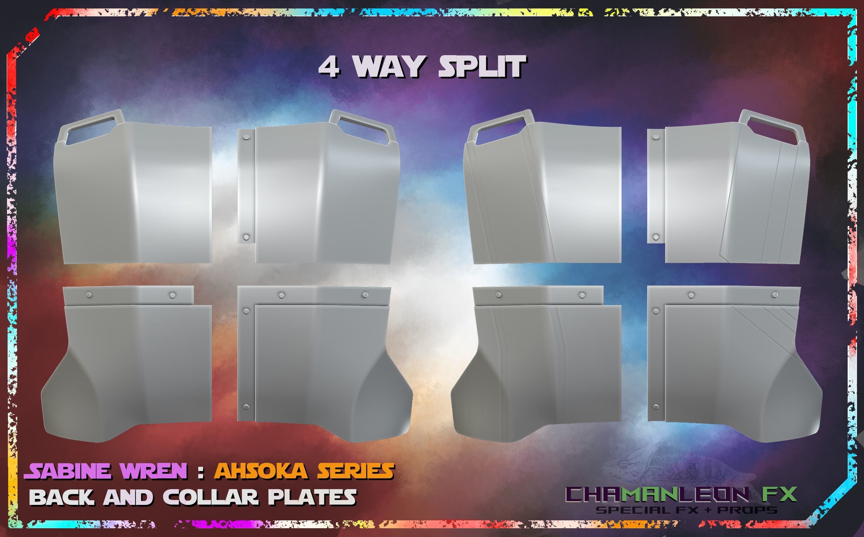 Sabine Wren Live Action Ahsoka Series Back Collar Armor Cosplay 3D print model_6