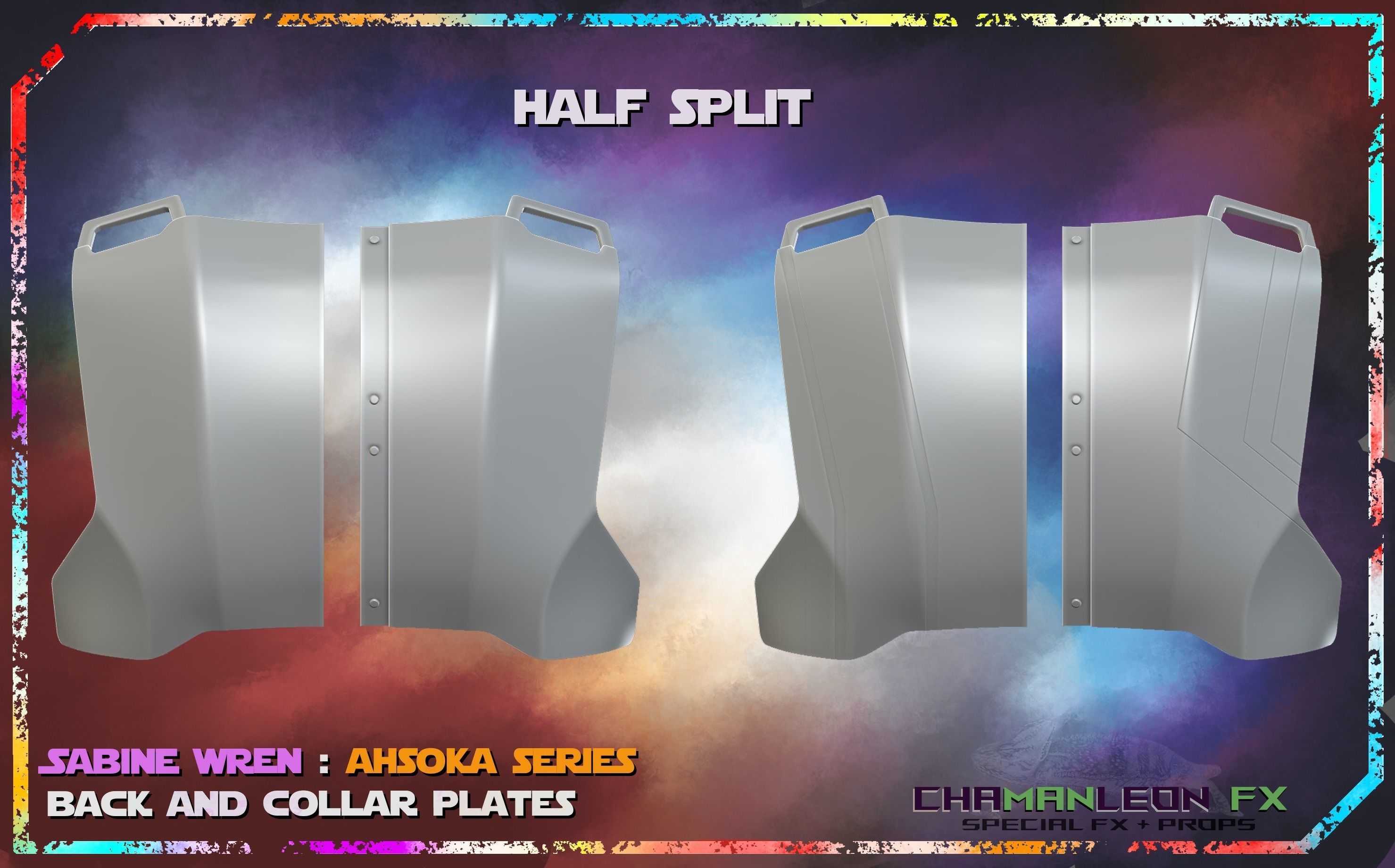 Sabine Wren Live Action Ahsoka Series Back Collar Armor Cosplay 3D print model_5