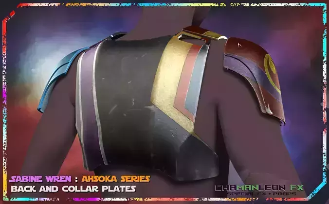 Sabine Wren Live Action Ahsoka Series Back Collar Armor Cosplay 3D print model