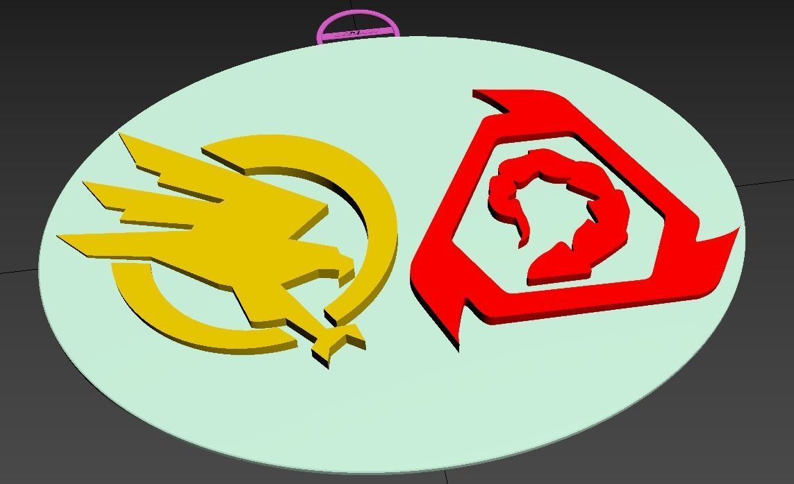 GDI and NOD logos from Command and Conquer Tiberian Sun keychain 3D ...