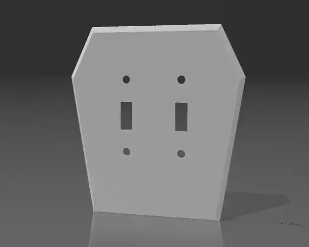 Coffin shaped double light switch cover 3D print model