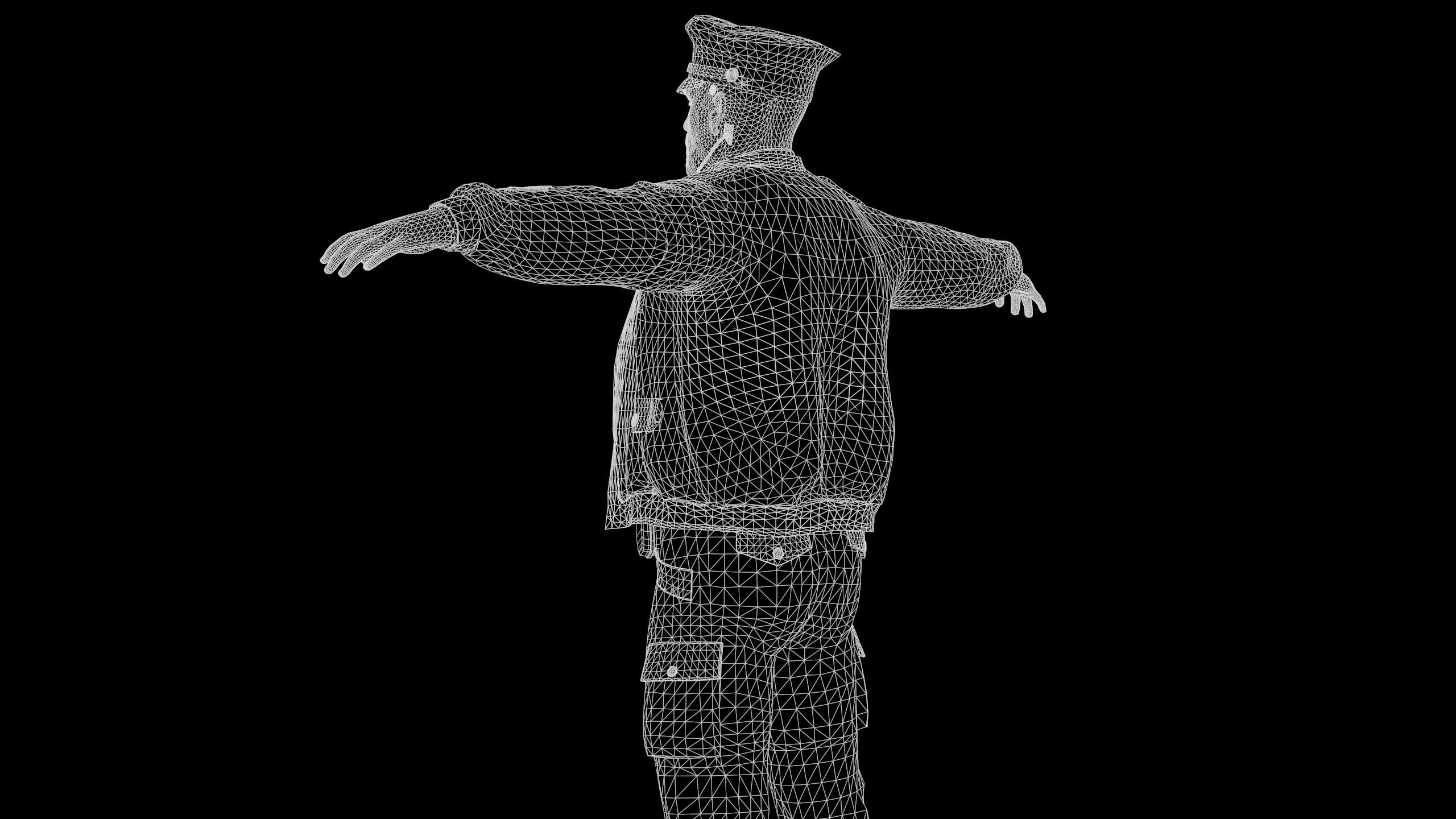 Cyberpunk Police officer Low-poly 3D model_9