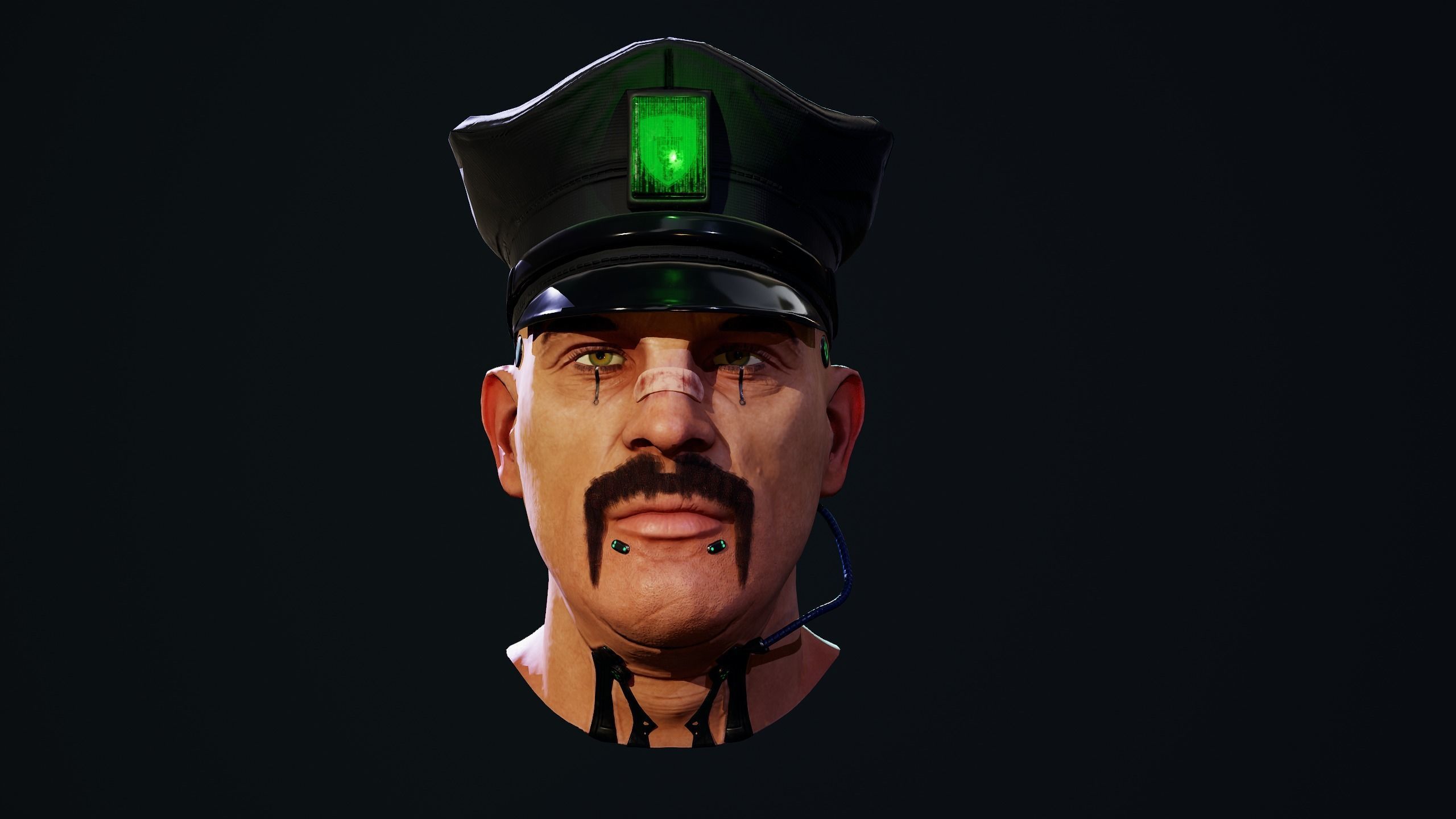 Cyberpunk Police officer Low-poly 3D model_15