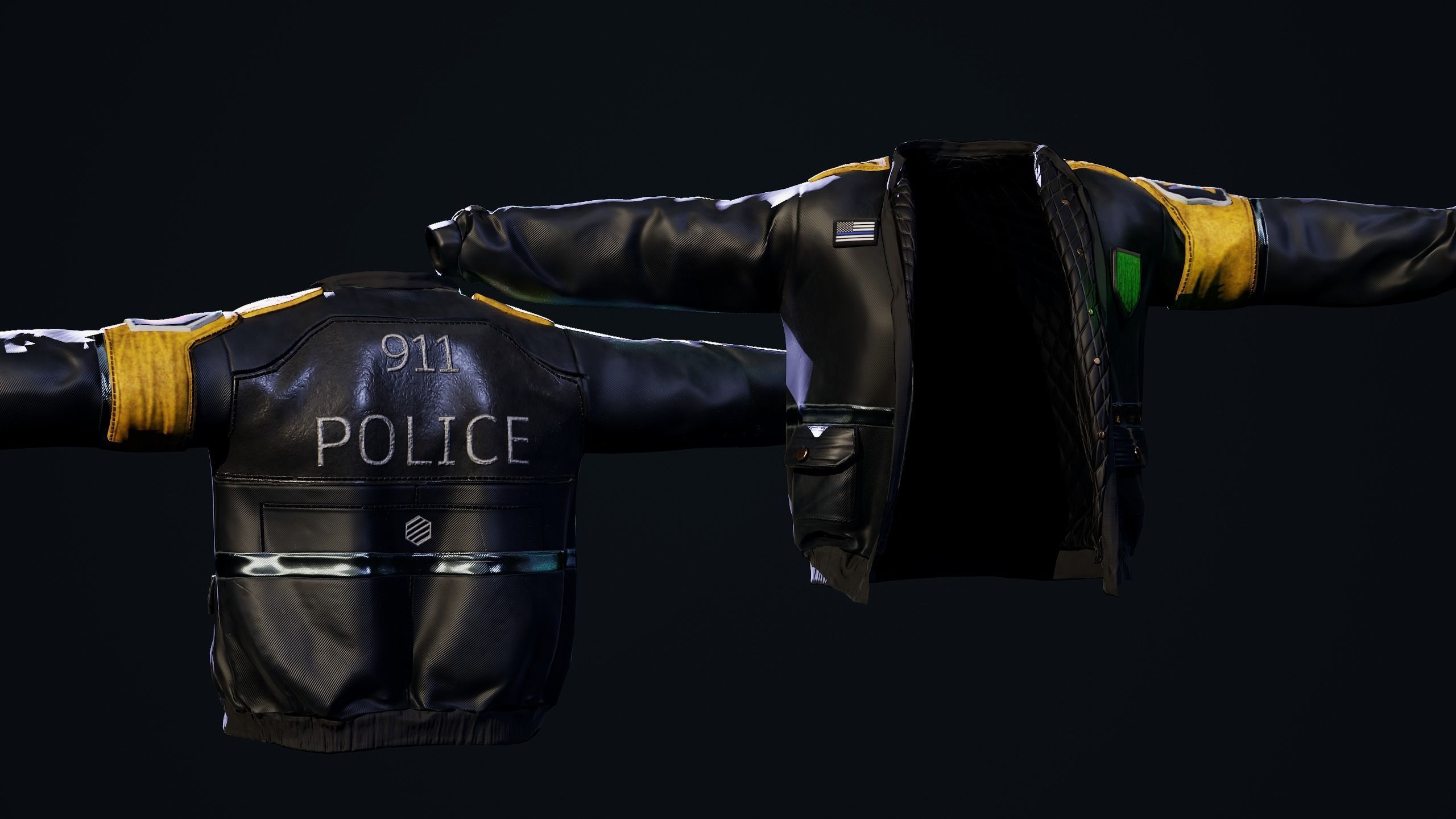 Cyberpunk Police officer Low-poly 3D model_18