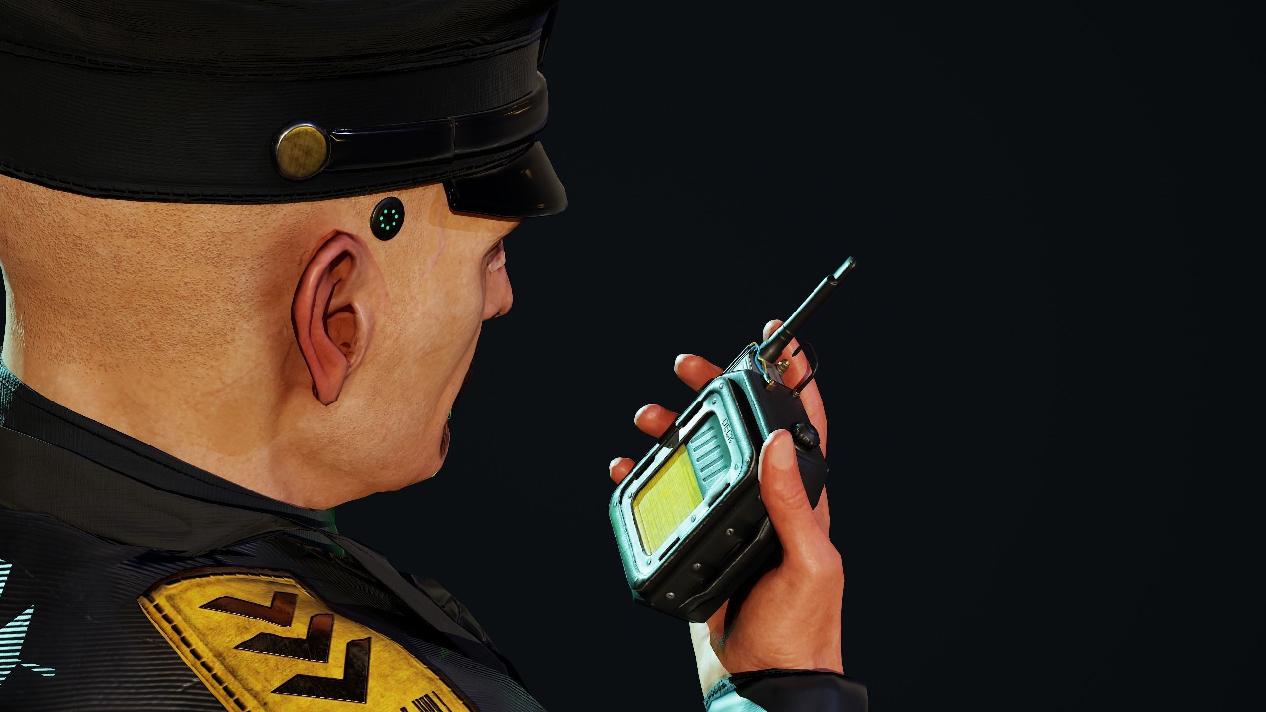 Cyberpunk Police officer Low-poly 3D model_2