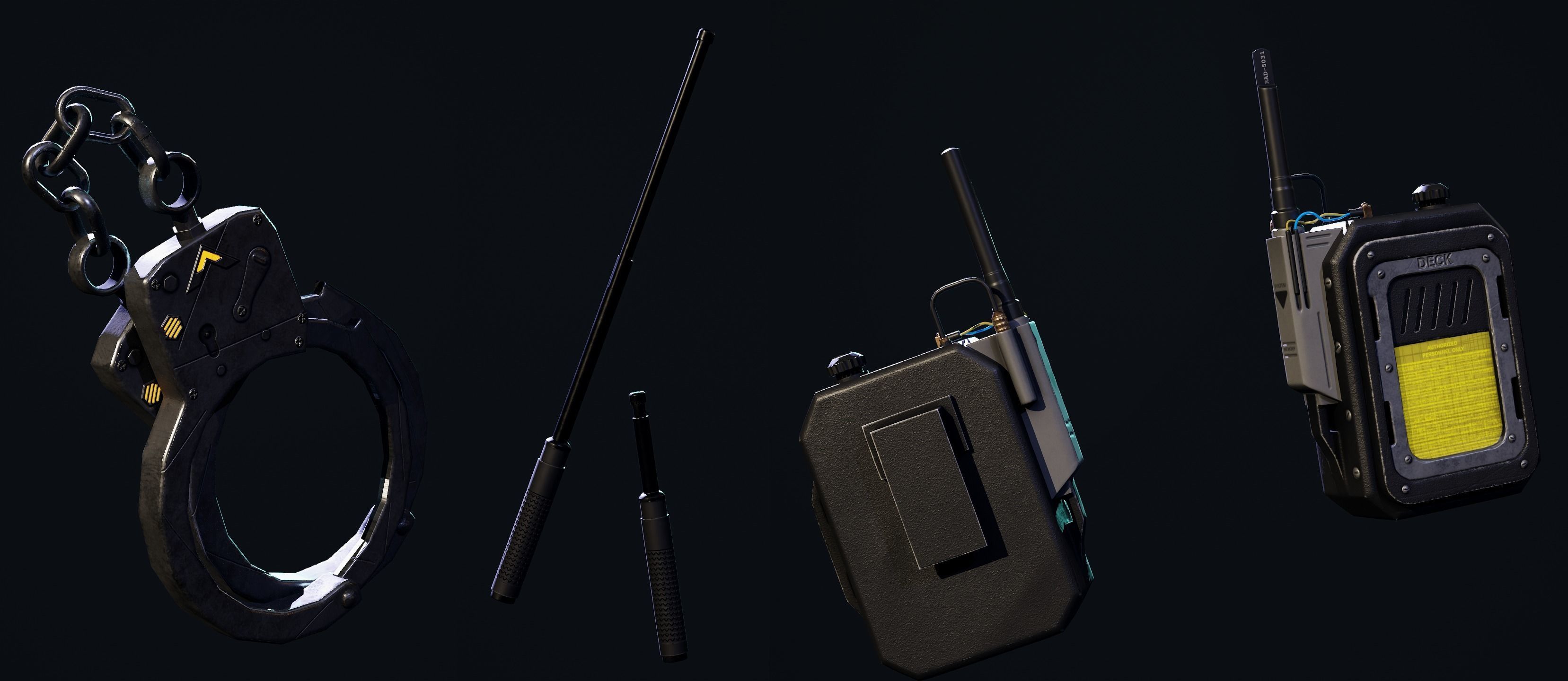 Cyberpunk Police officer Low-poly 3D model_13