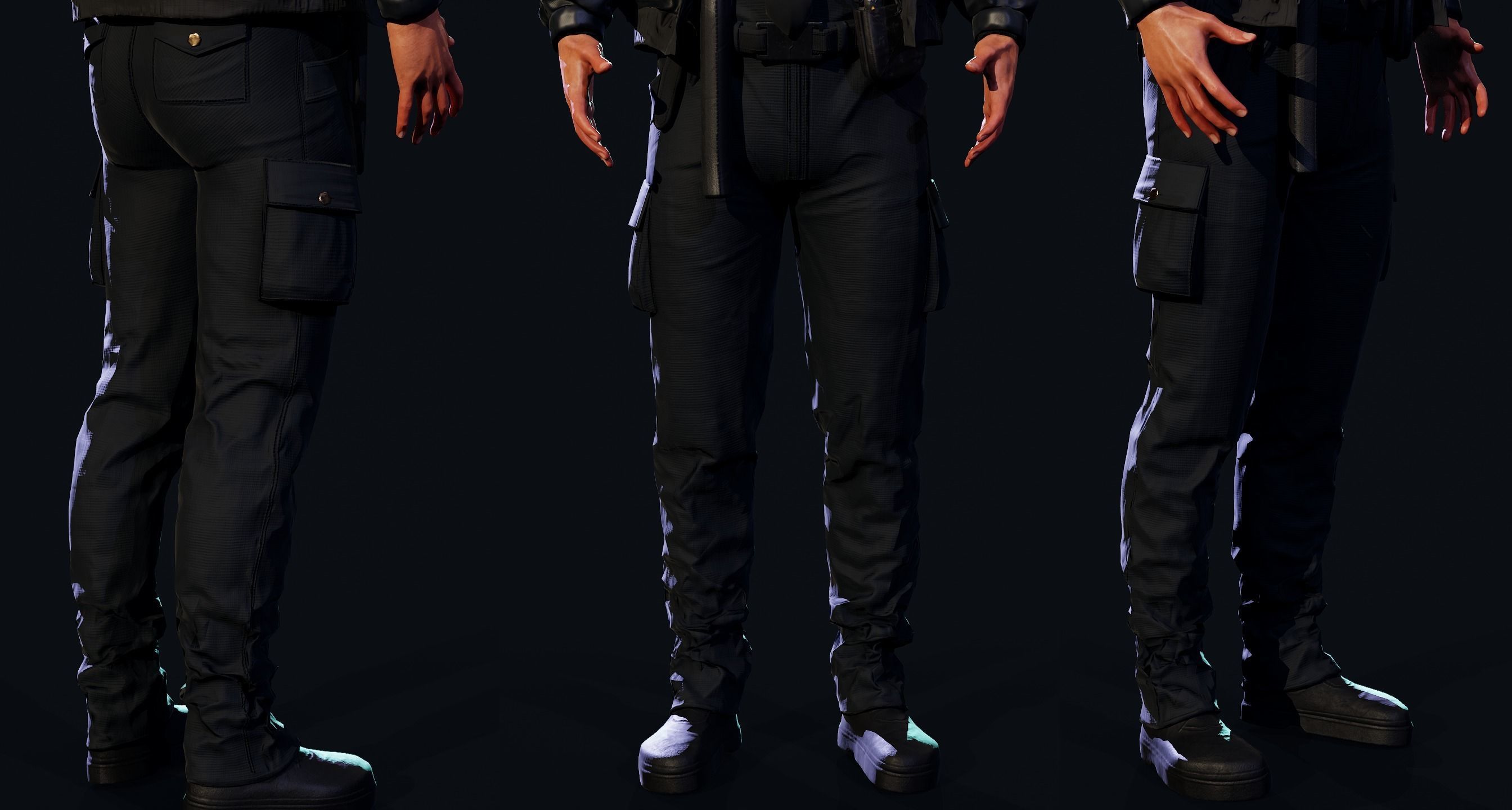 Cyberpunk Police officer Low-poly 3D model_20