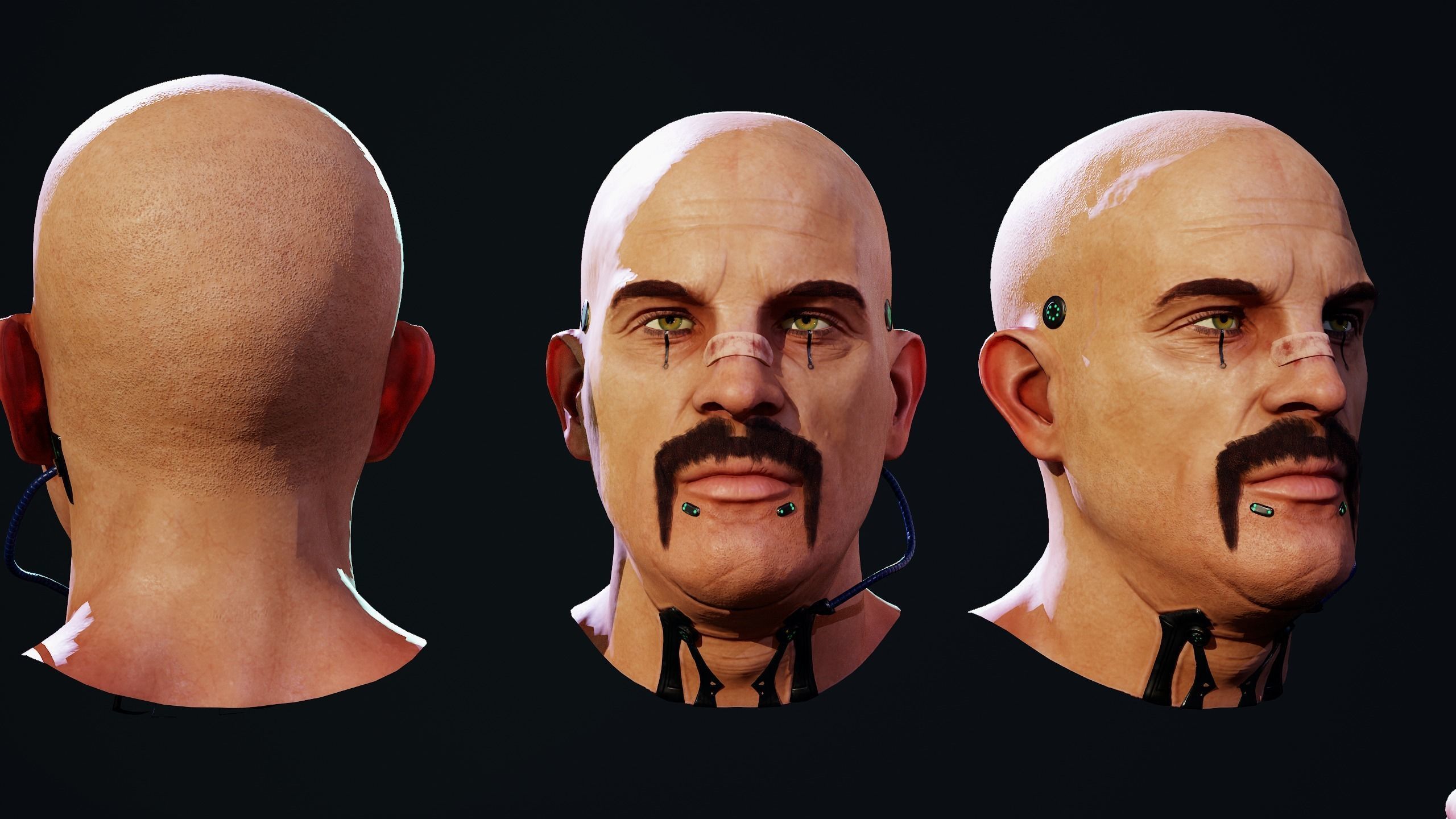 Cyberpunk Police officer Low-poly 3D model_17