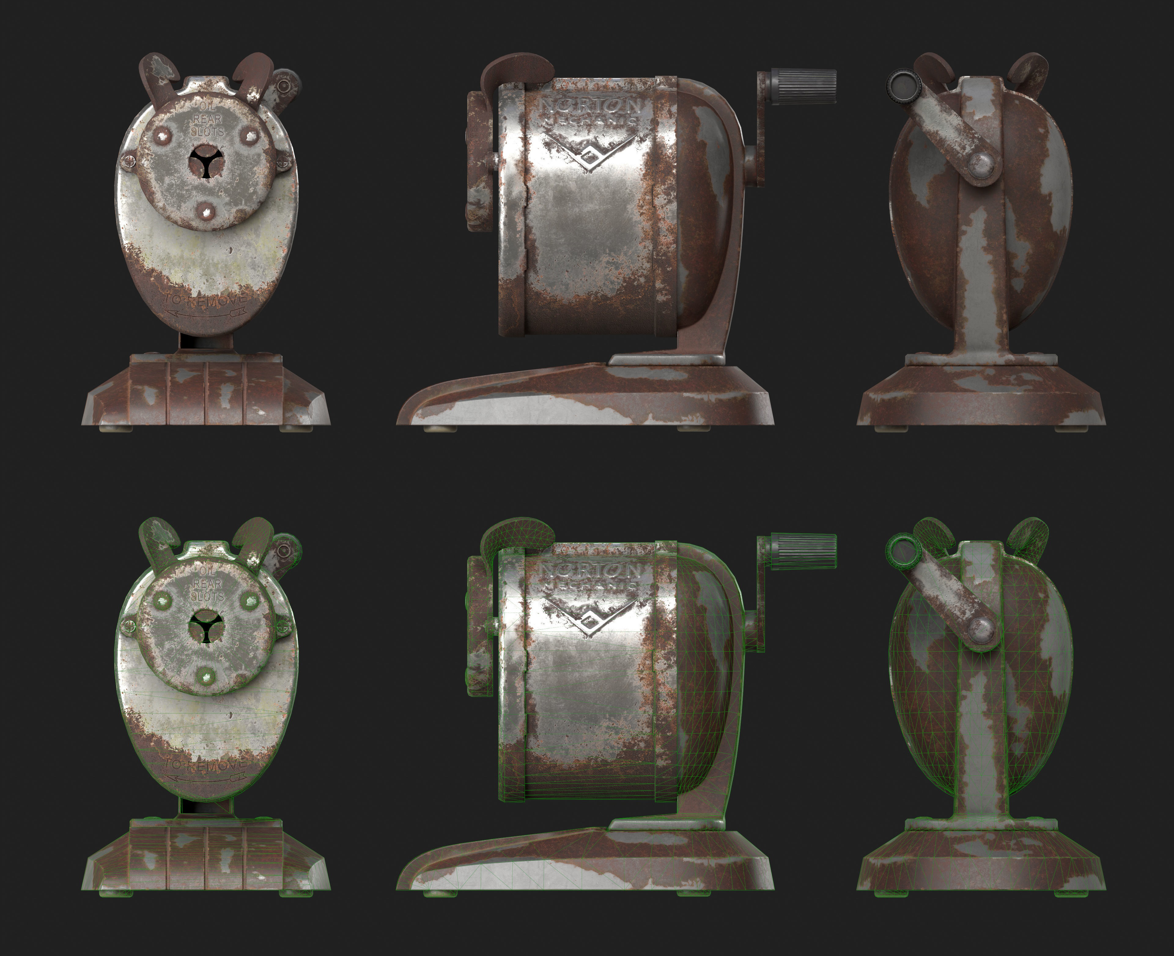 Old  Pencil  Sharpener Low-poly 3D model_14