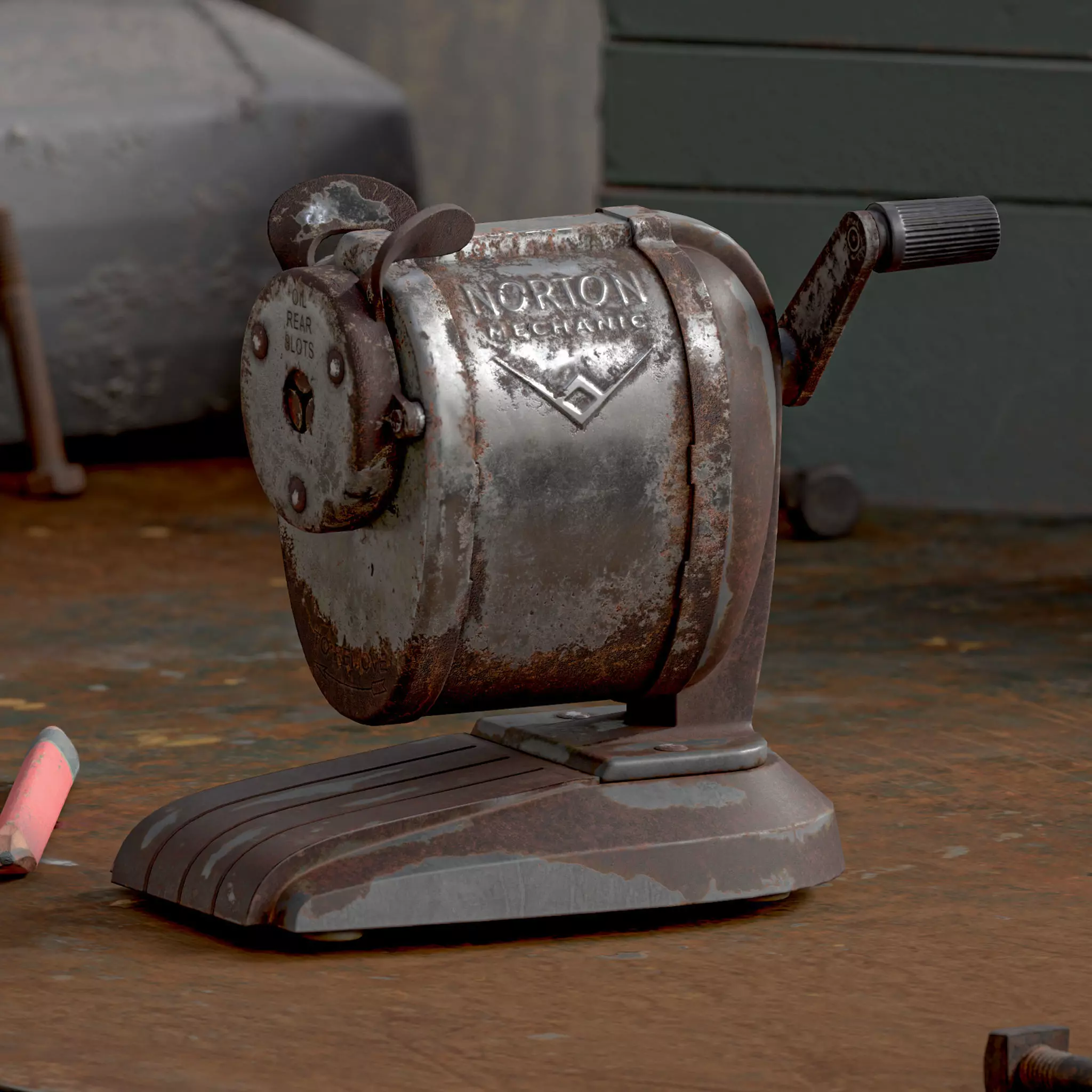 Old  Pencil  Sharpener Low-poly 3D model_0