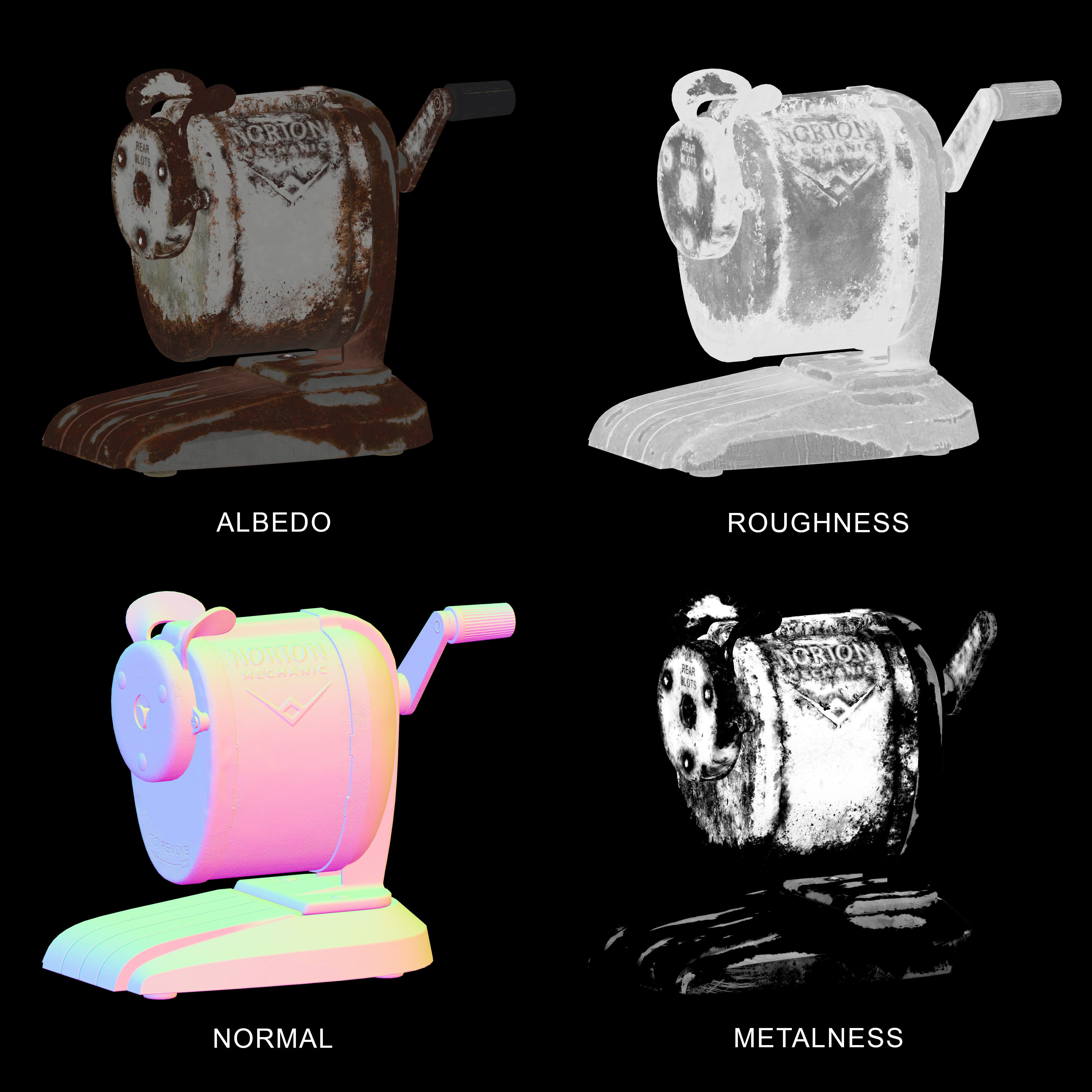 Old  Pencil  Sharpener Low-poly 3D model_12