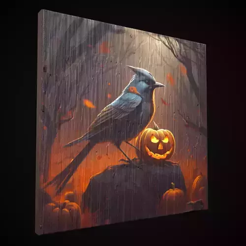 Halloween Bird Painting Version Three