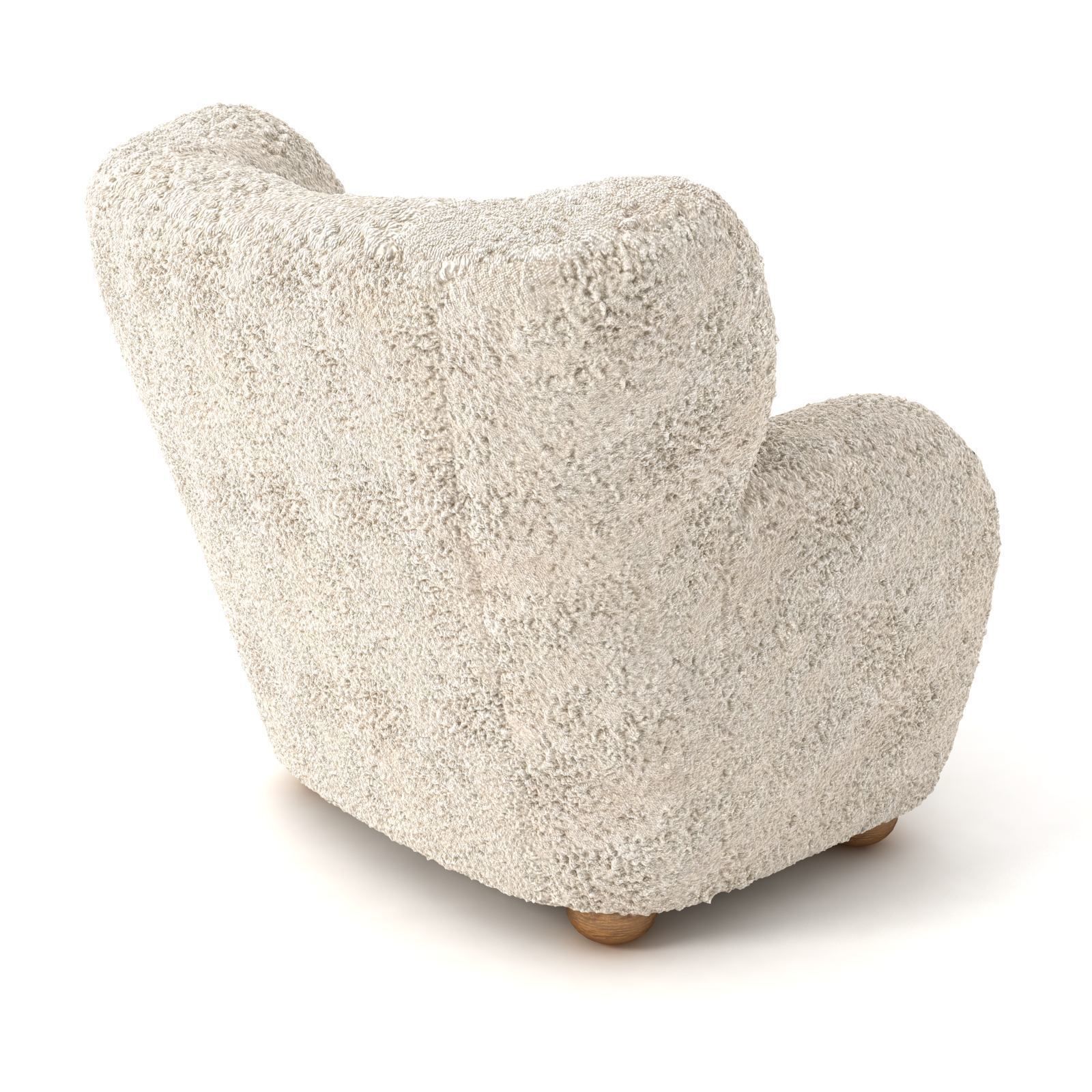 Vintage armchair by Marta Blomstedt for the Aulanko Hotel  1930s 3D model_3