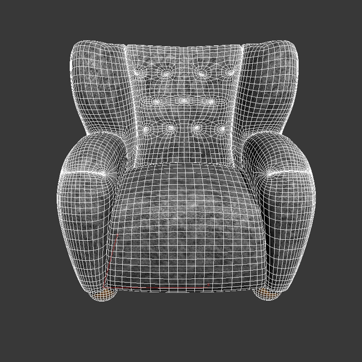 Vintage armchair by Marta Blomstedt for the Aulanko Hotel  1930s 3D model_6