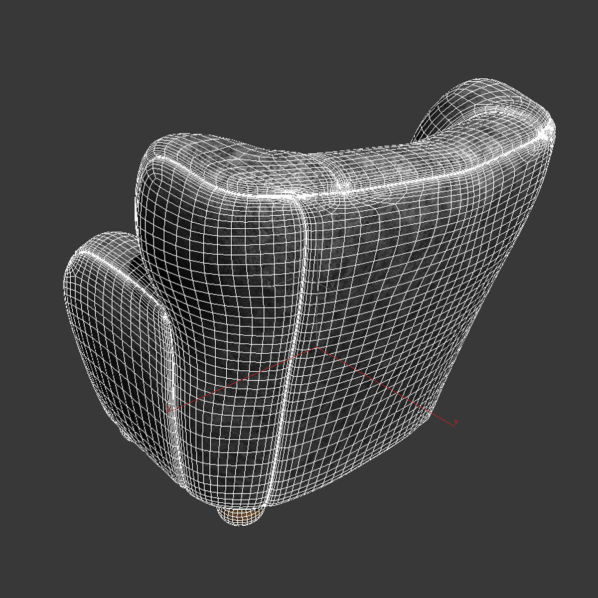 Vintage armchair by Marta Blomstedt for the Aulanko Hotel  1930s 3D model_5