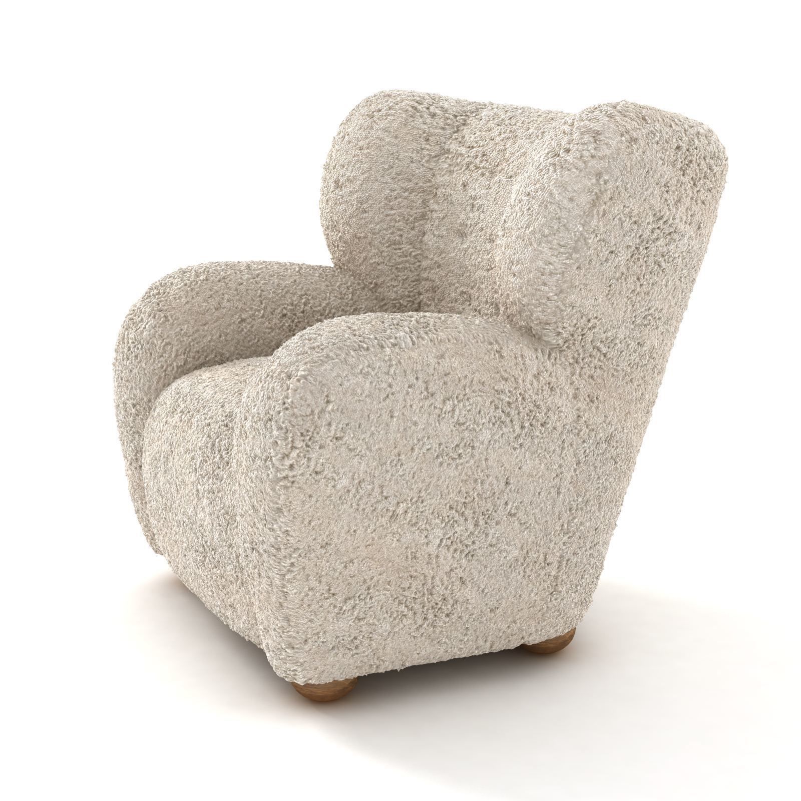 Vintage armchair by Marta Blomstedt for the Aulanko Hotel  1930s 3D model_1