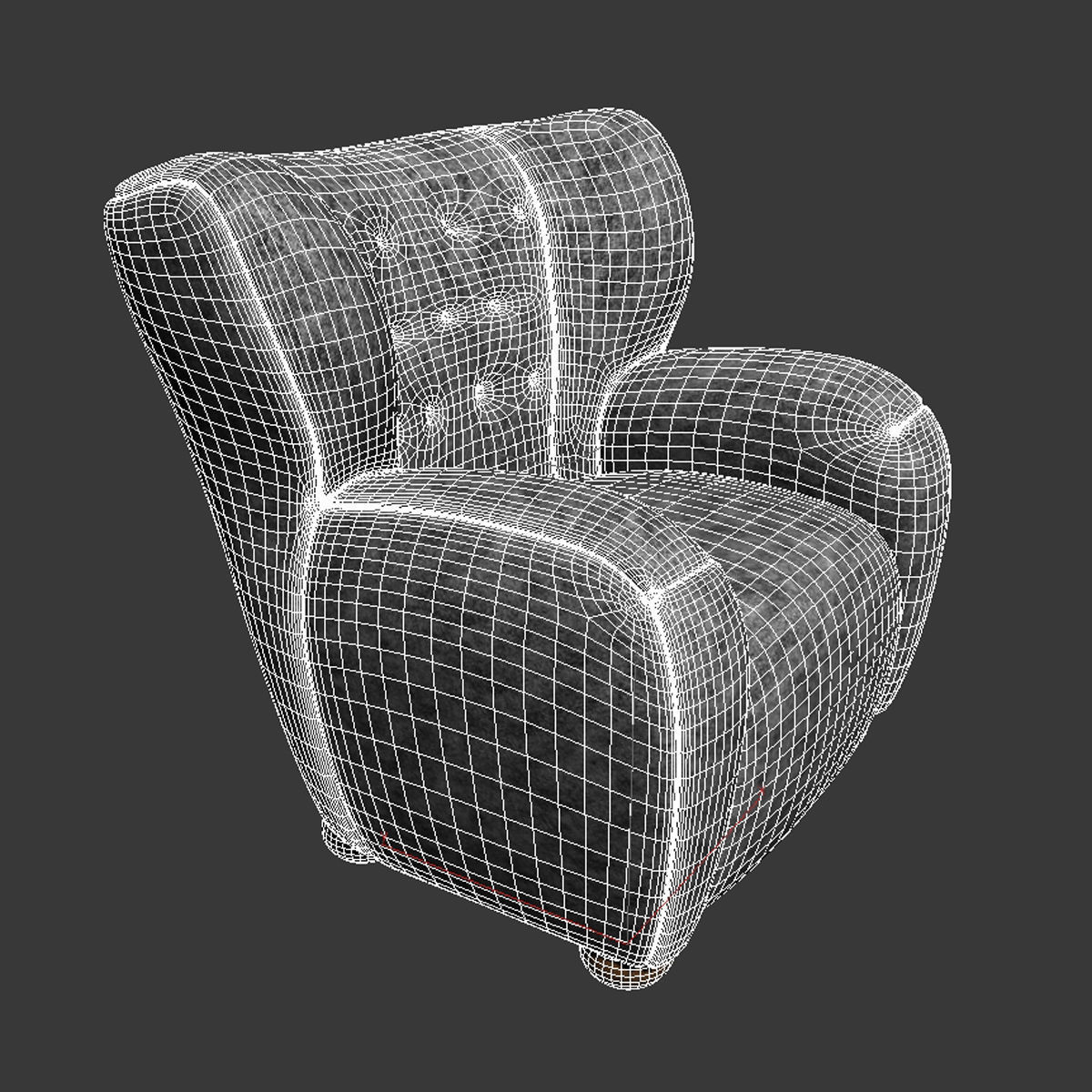 Vintage armchair by Marta Blomstedt for the Aulanko Hotel  1930s 3D model_7