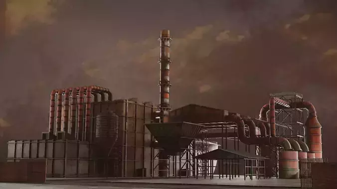 Industrial landscape 3D model