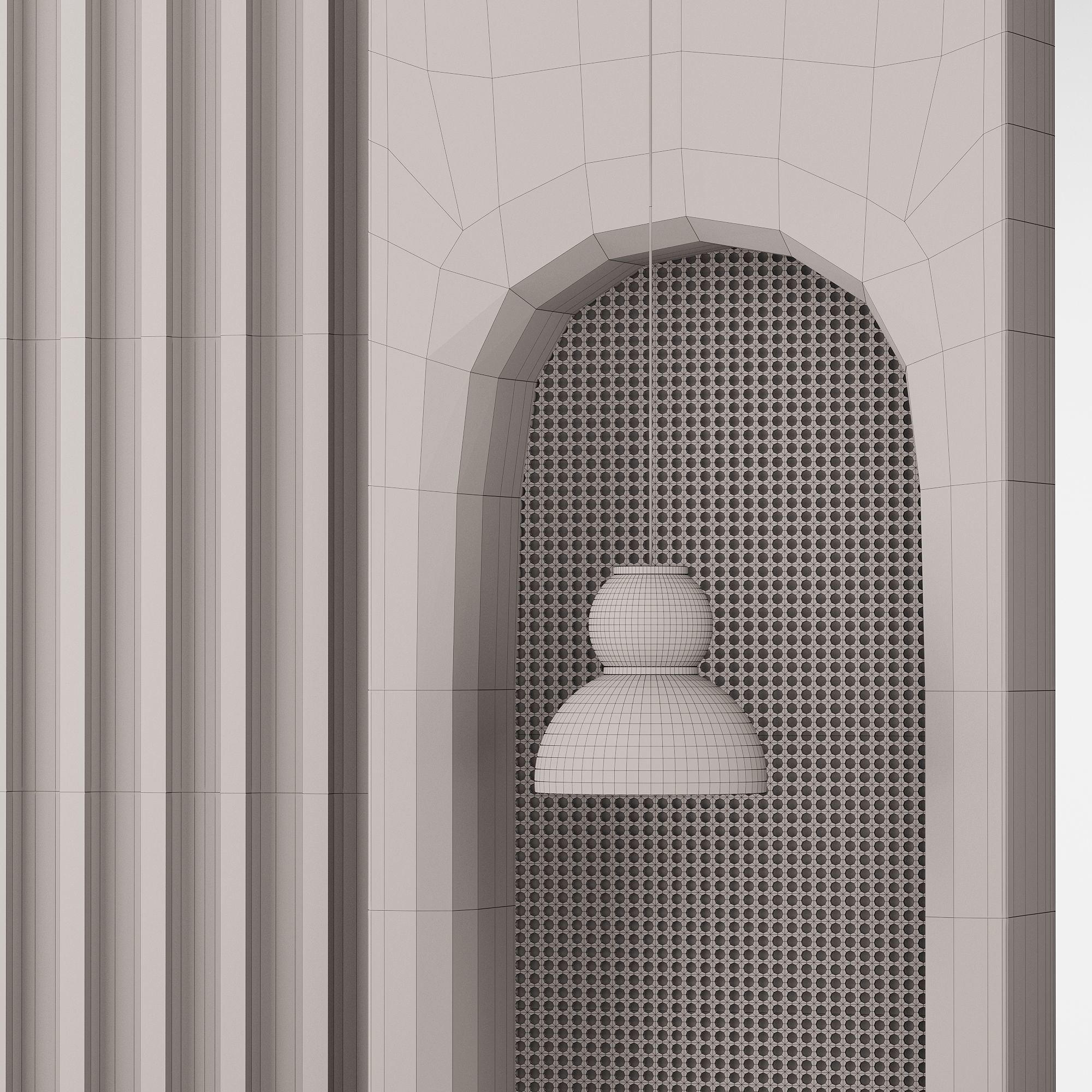 Headboard 3d Panel 3 Low-poly 3D model_3