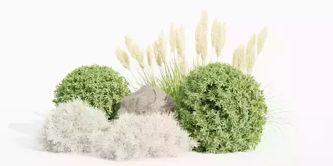 Garden Set Plants collection vol 120-Blender 3D model
