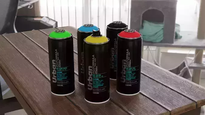 prop graffiti spray can different colors