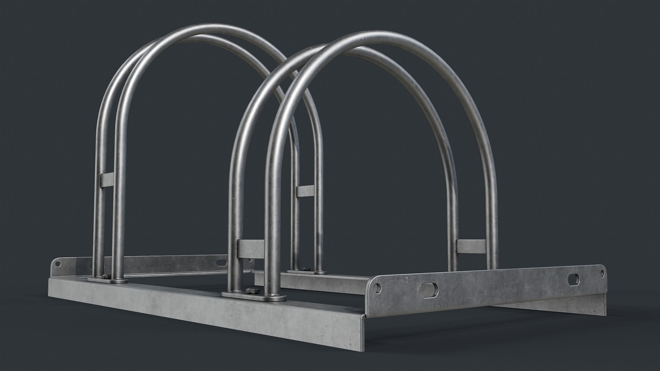 Bike Rack 3 PBR Game Ready Low-poly 3D model_8