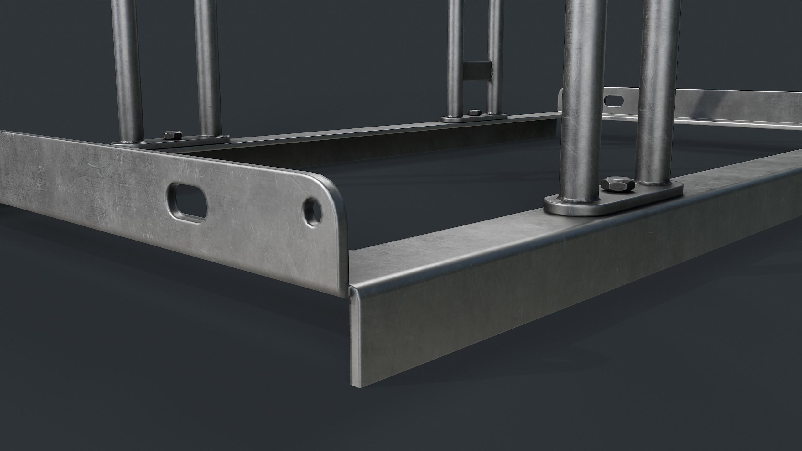 Bike Rack 3 PBR Game Ready Low-poly 3D model_9