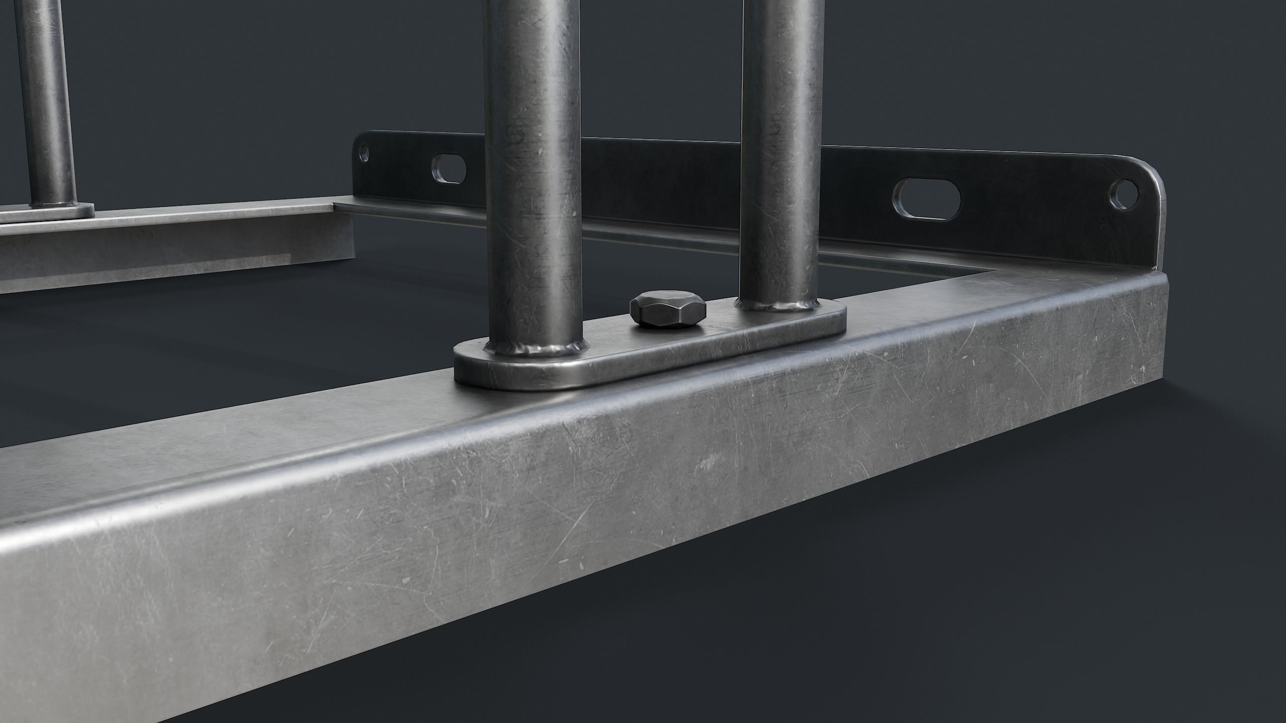 Bike Rack 3 PBR Game Ready Low-poly 3D model_12