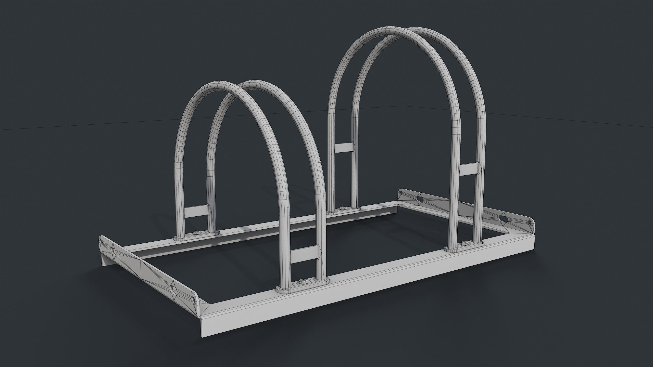 Bike Rack 3 PBR Game Ready Low-poly 3D model_17