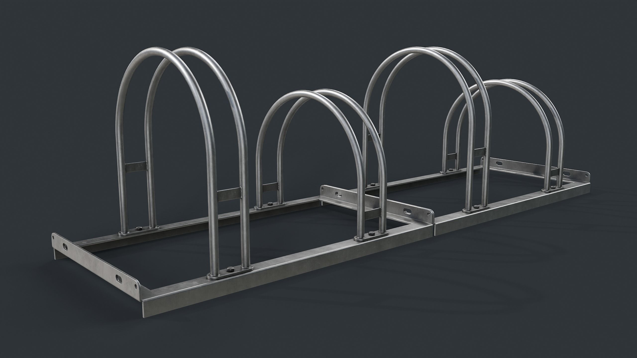 Bike Rack 3 PBR Game Ready Low-poly 3D model_3