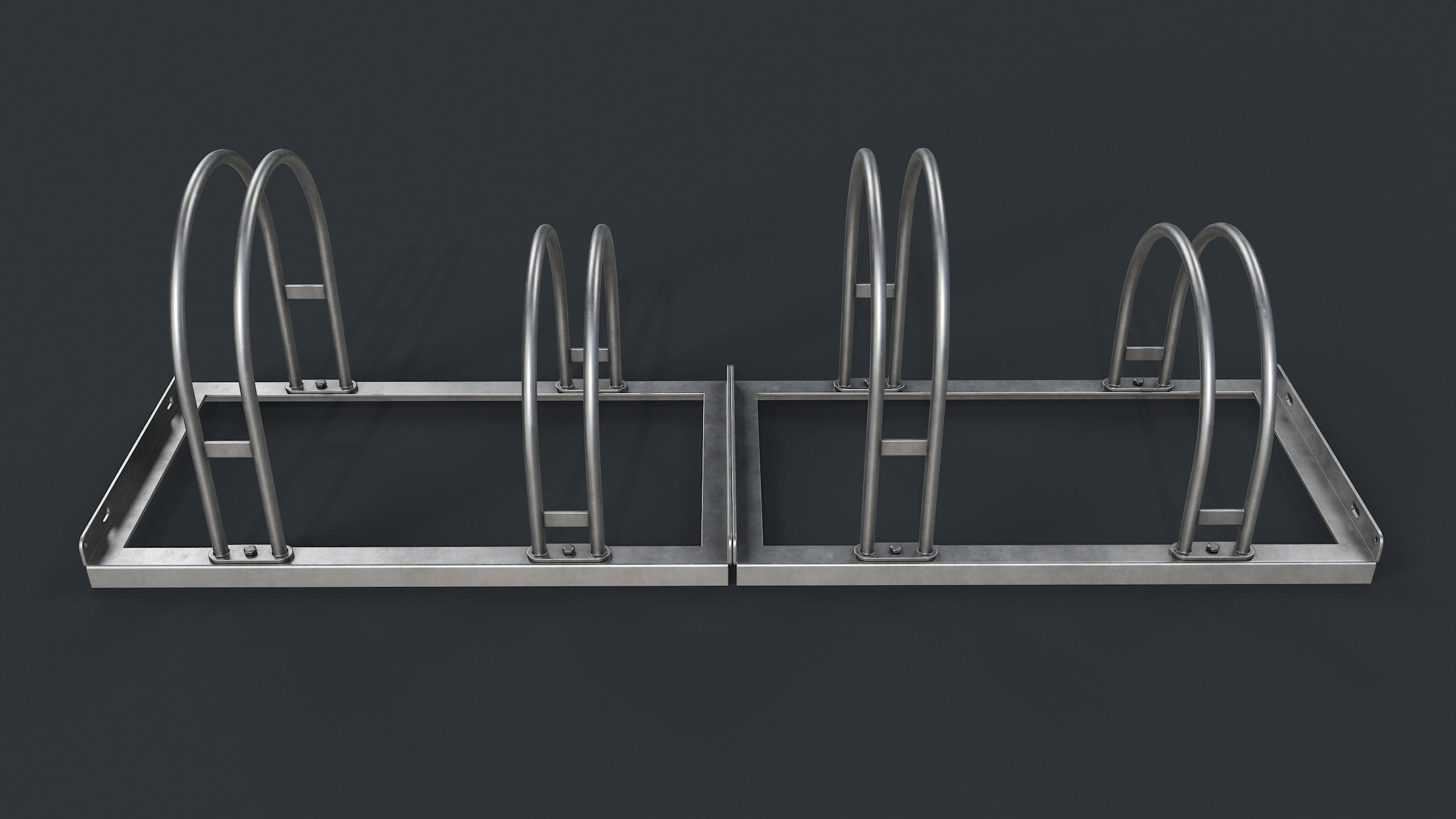 Bike Rack 3 PBR Game Ready Low-poly 3D model_4