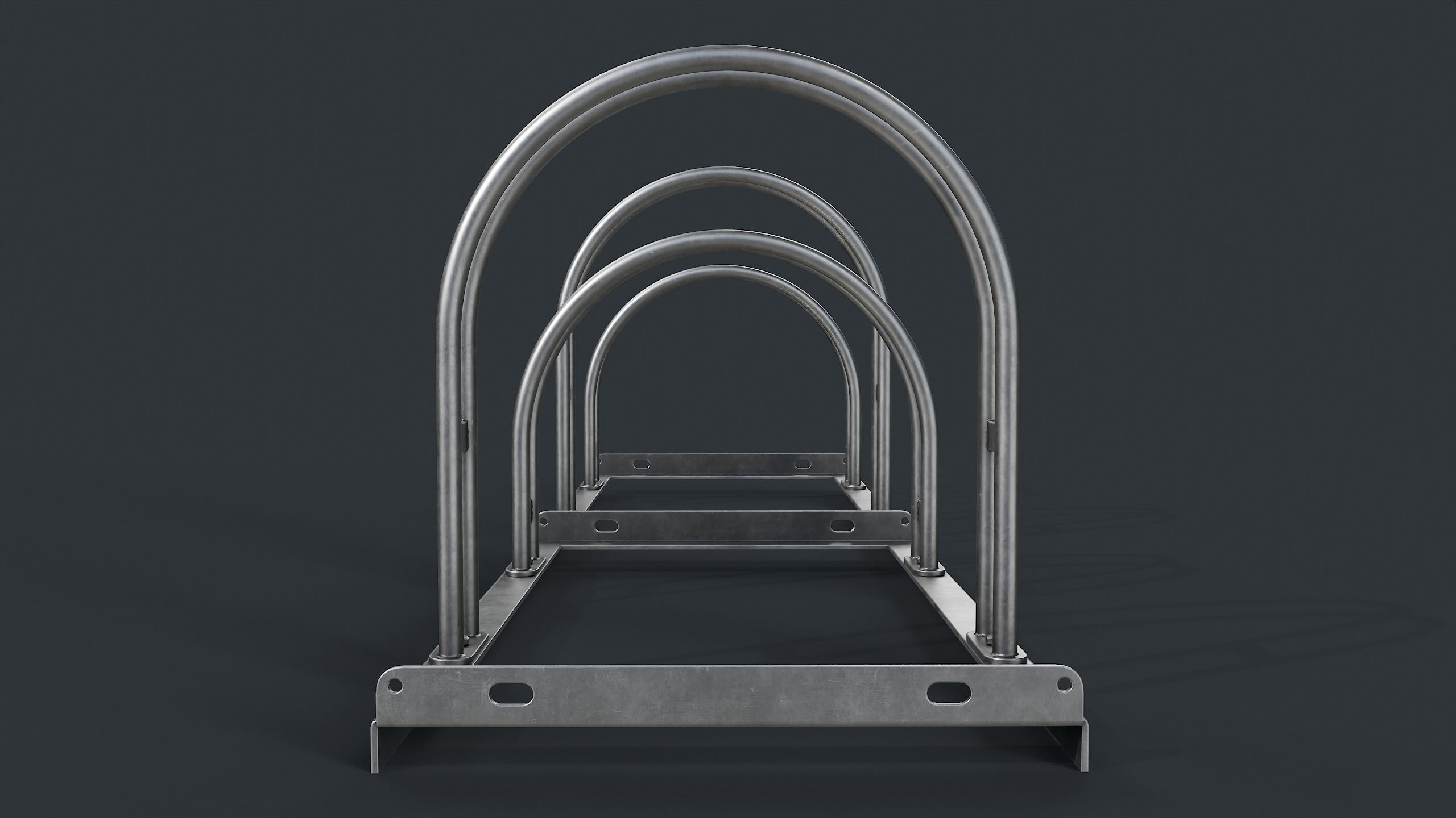 Bike Rack 3 PBR Game Ready Low-poly 3D model_6