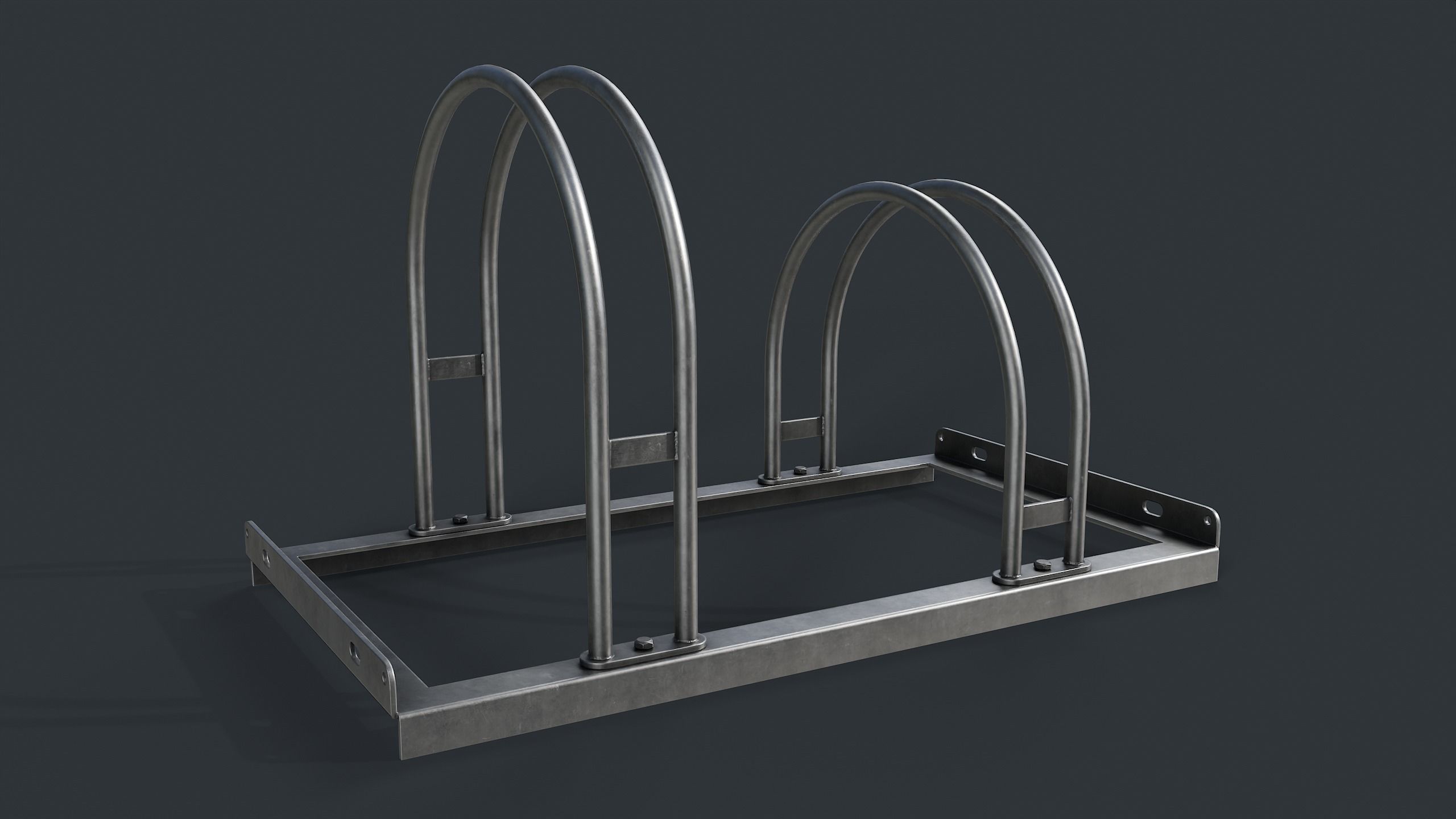 Bike Rack 3 PBR Game Ready Low-poly 3D model_7