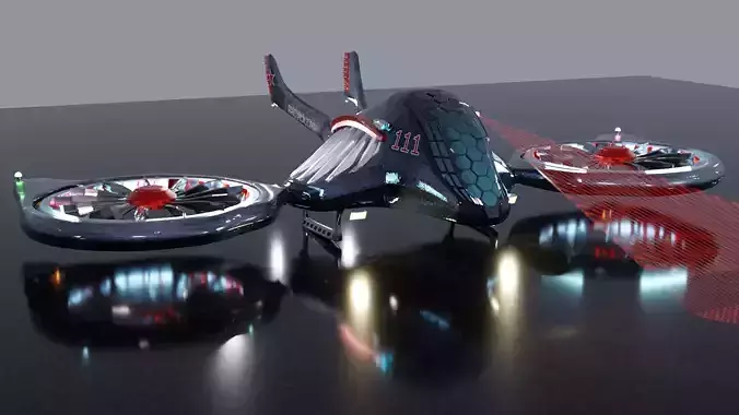 Passenger Drone Futuristic Concept  3D model