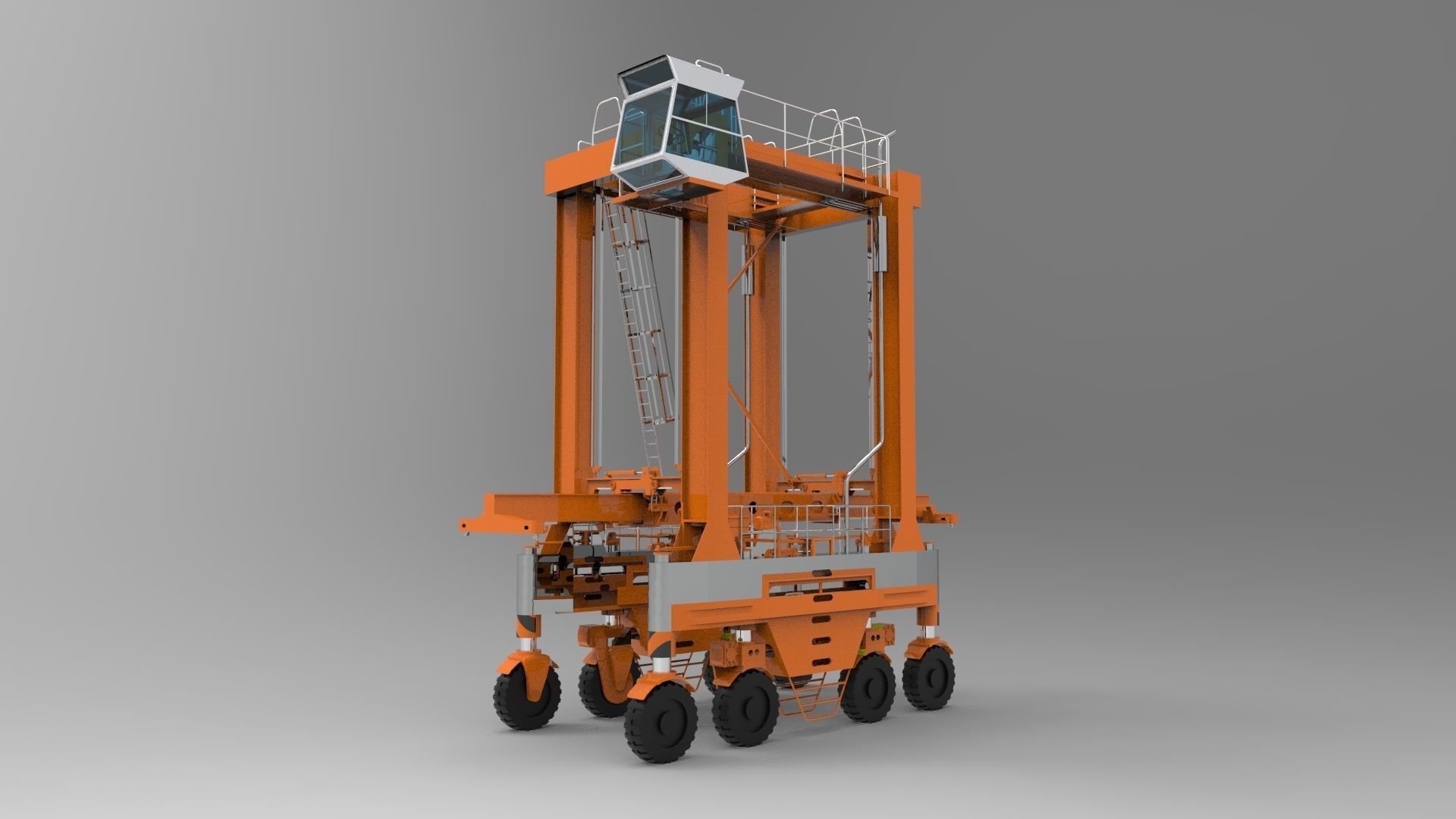 Harbour Container Crane 3D model_3